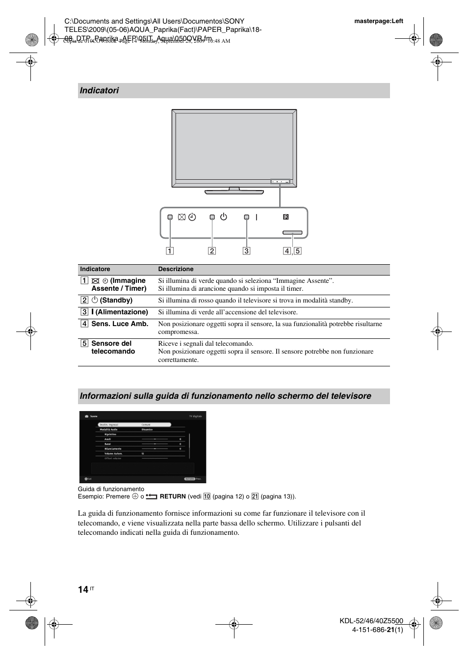 Indicatori | Sony KDL-52Z5800 User Manual | Page 113 / 175