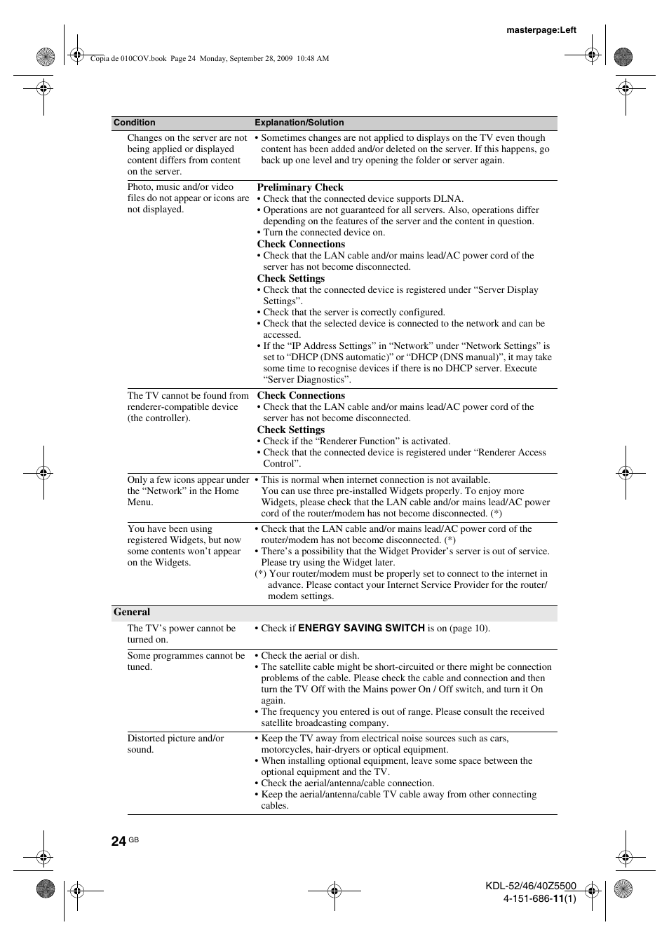 Sony KDL-52Z5800 User Manual | Page 24 / 175