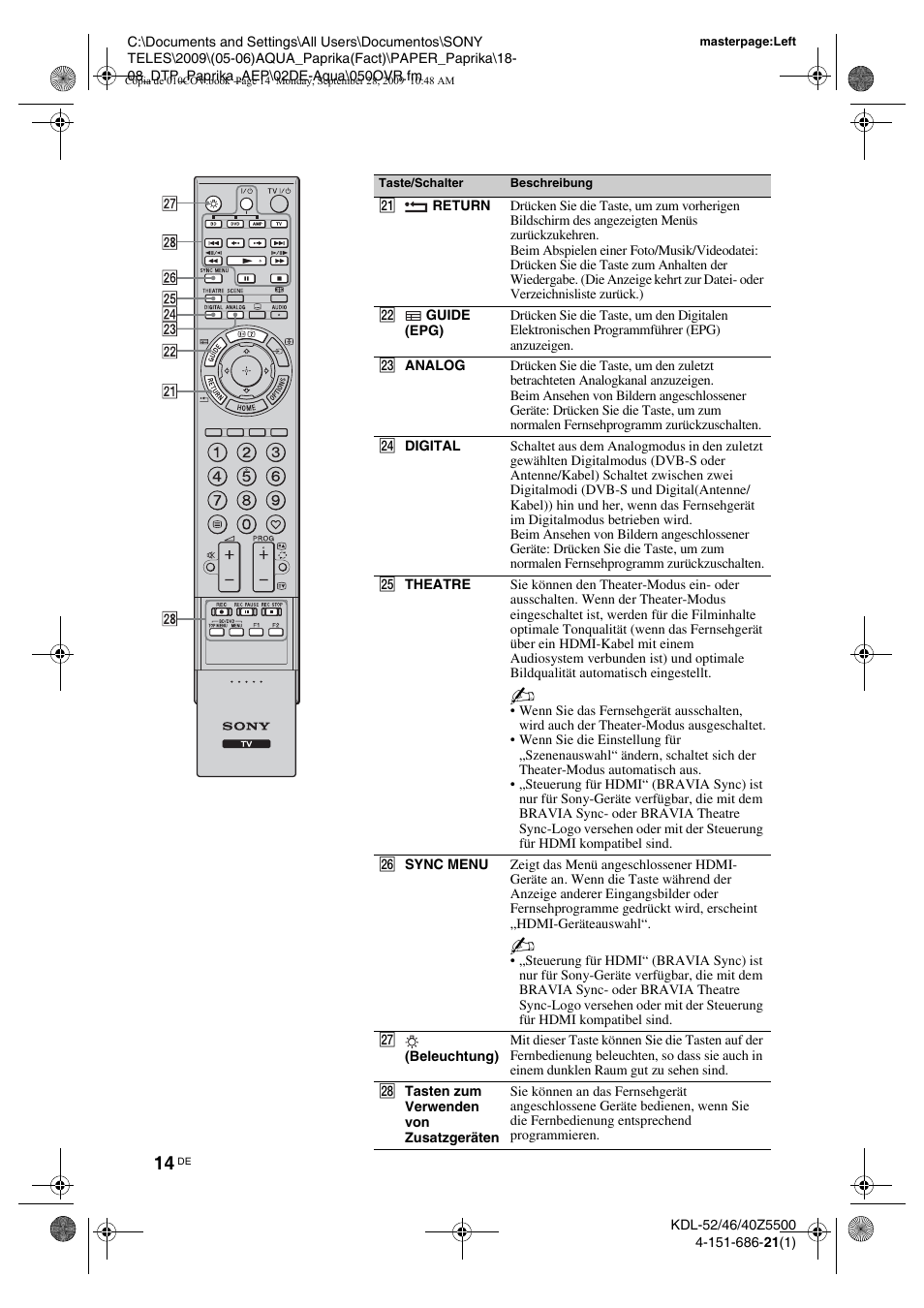 Sony KDL-52Z5800 User Manual | Page 38 / 175