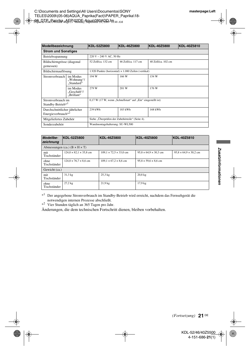 Sony KDL-52Z5800 User Manual | Page 45 / 175