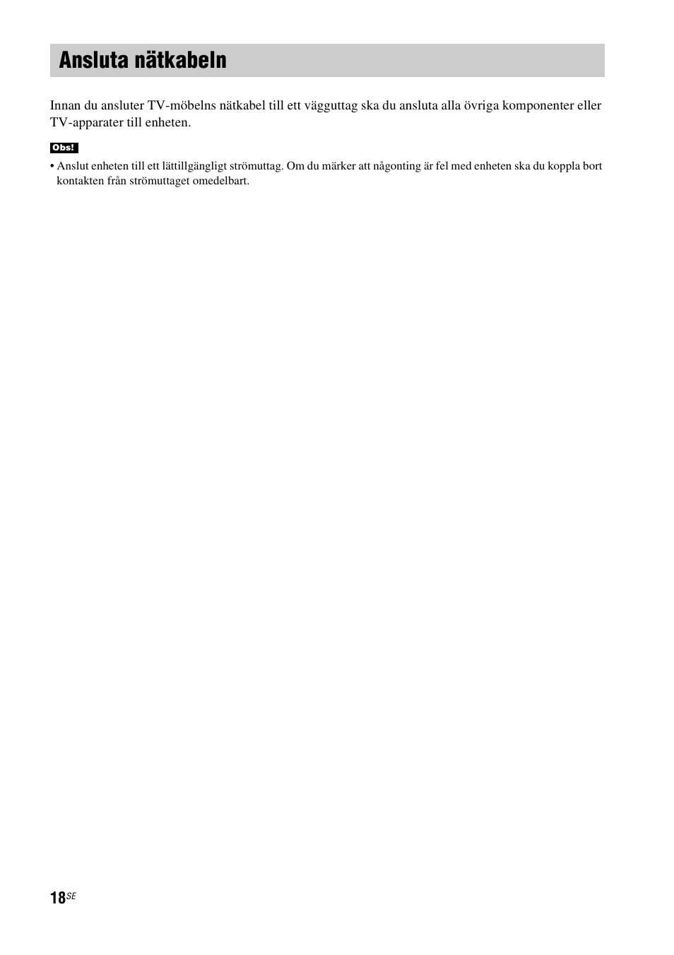 Ansluta nätkabeln | Sony RHT-G1550 User Manual | Page 114 / 196