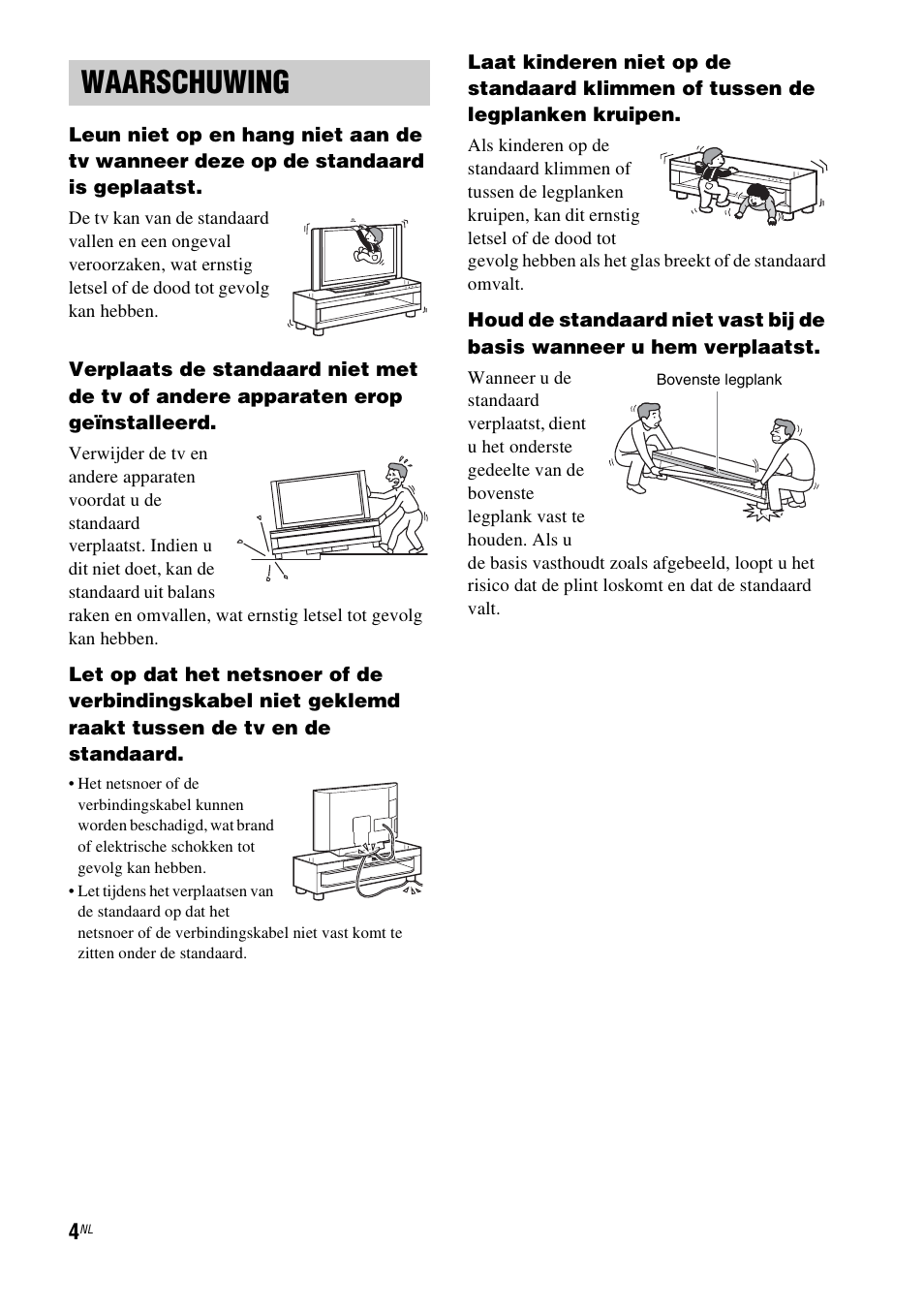 Waarschuwing | Sony RHT-G1550 User Manual | Page 4 / 196