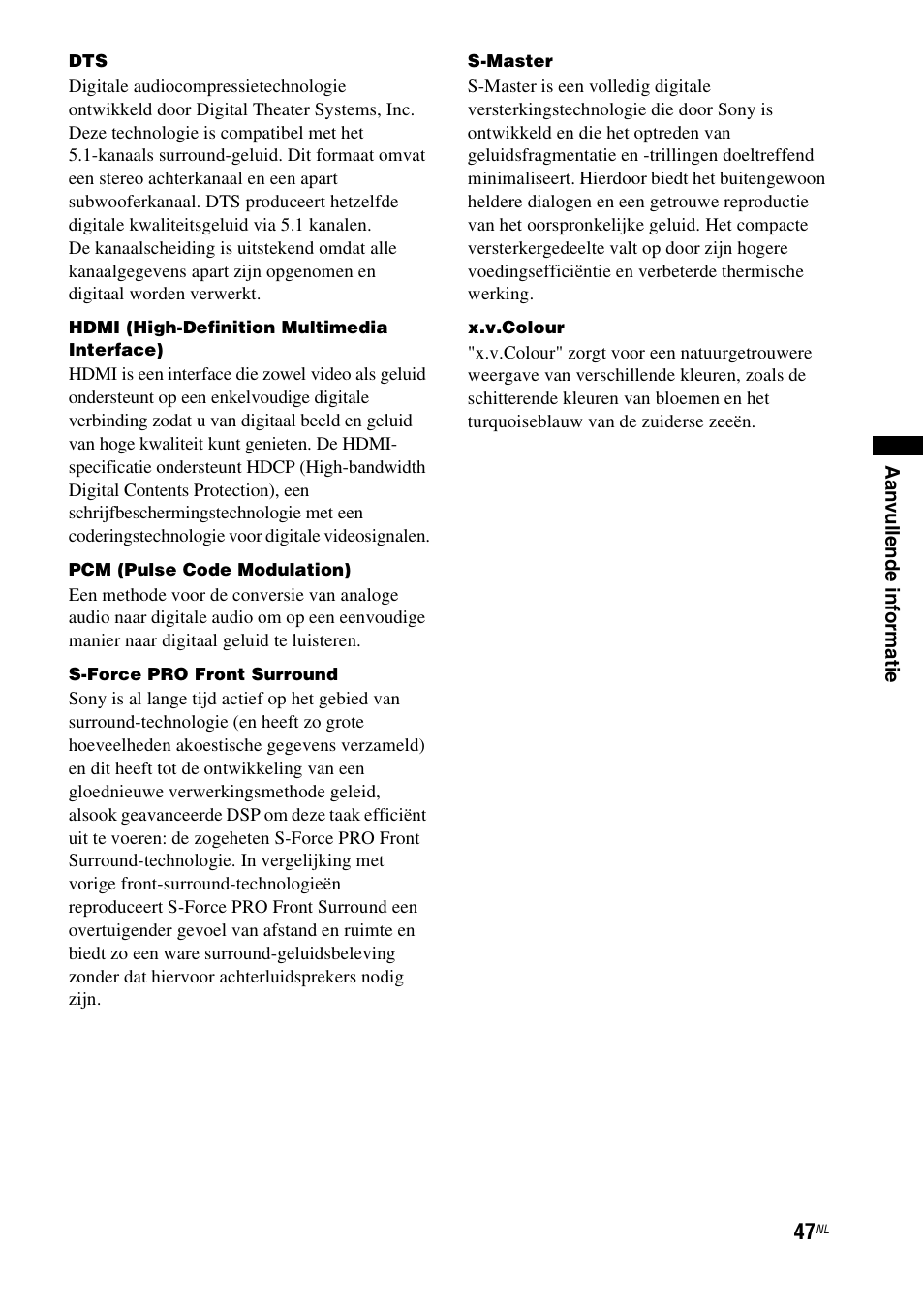 Sony RHT-G1550 User Manual | Page 47 / 196