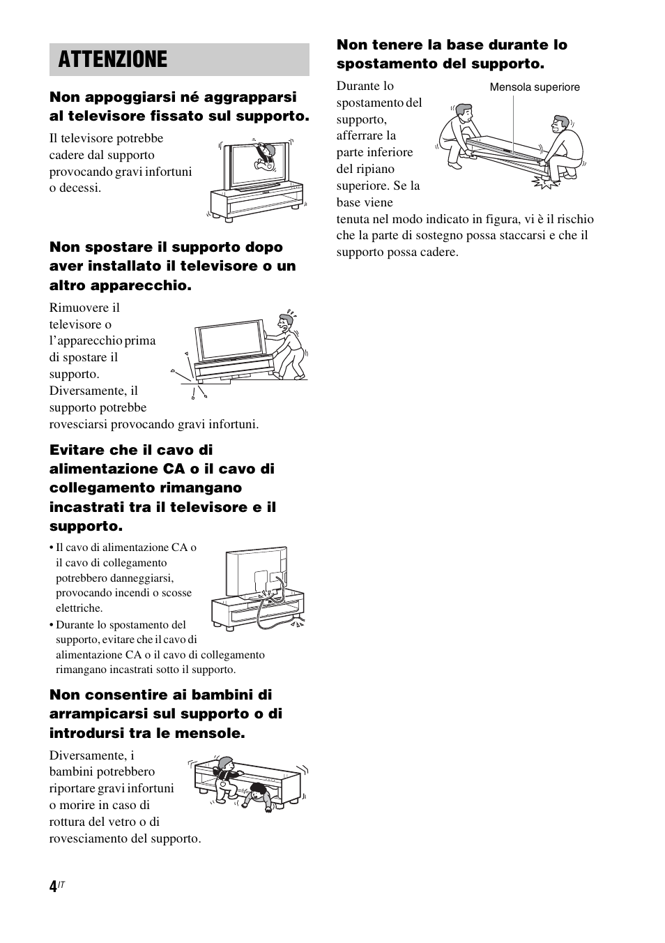 Attenzione | Sony RHT-G1550 User Manual | Page 52 / 196