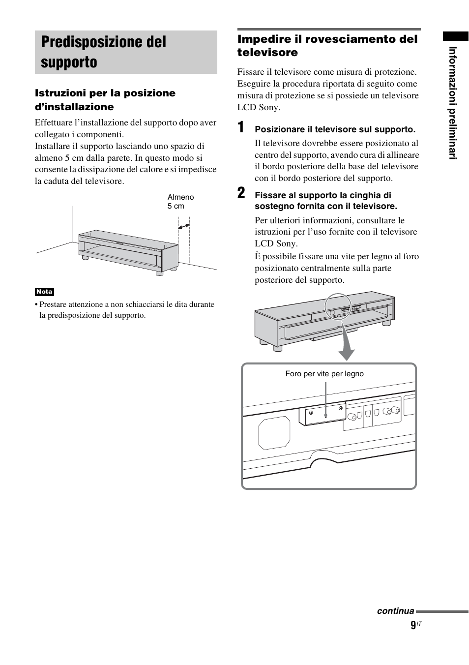 Predisposizione del supporto | Sony RHT-G1550 User Manual | Page 57 / 196
