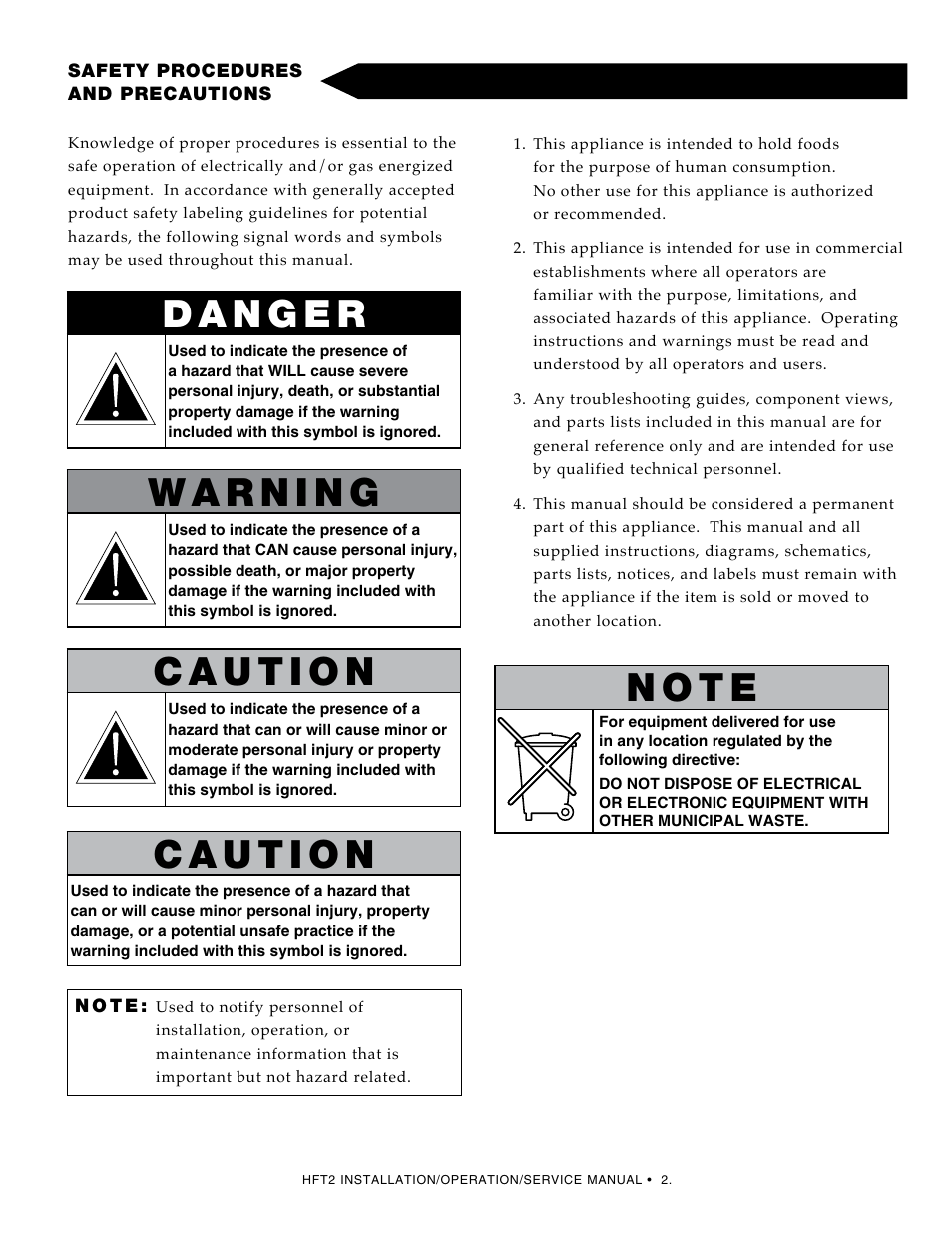 N o t e | Alto-Shaam ECOSMART HFT2SYS-400 User Manual | Page 4 / 26