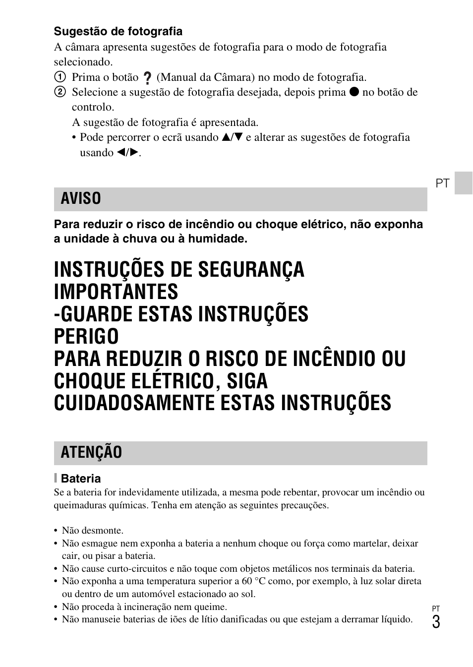 Aviso atenção | Sony DSC-HX400V User Manual | Page 155 / 539