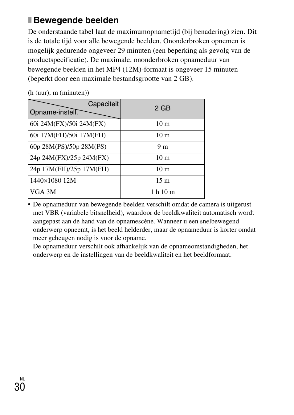 Xbewegende beelden | Sony DSC-HX400V User Manual | Page 254 / 539