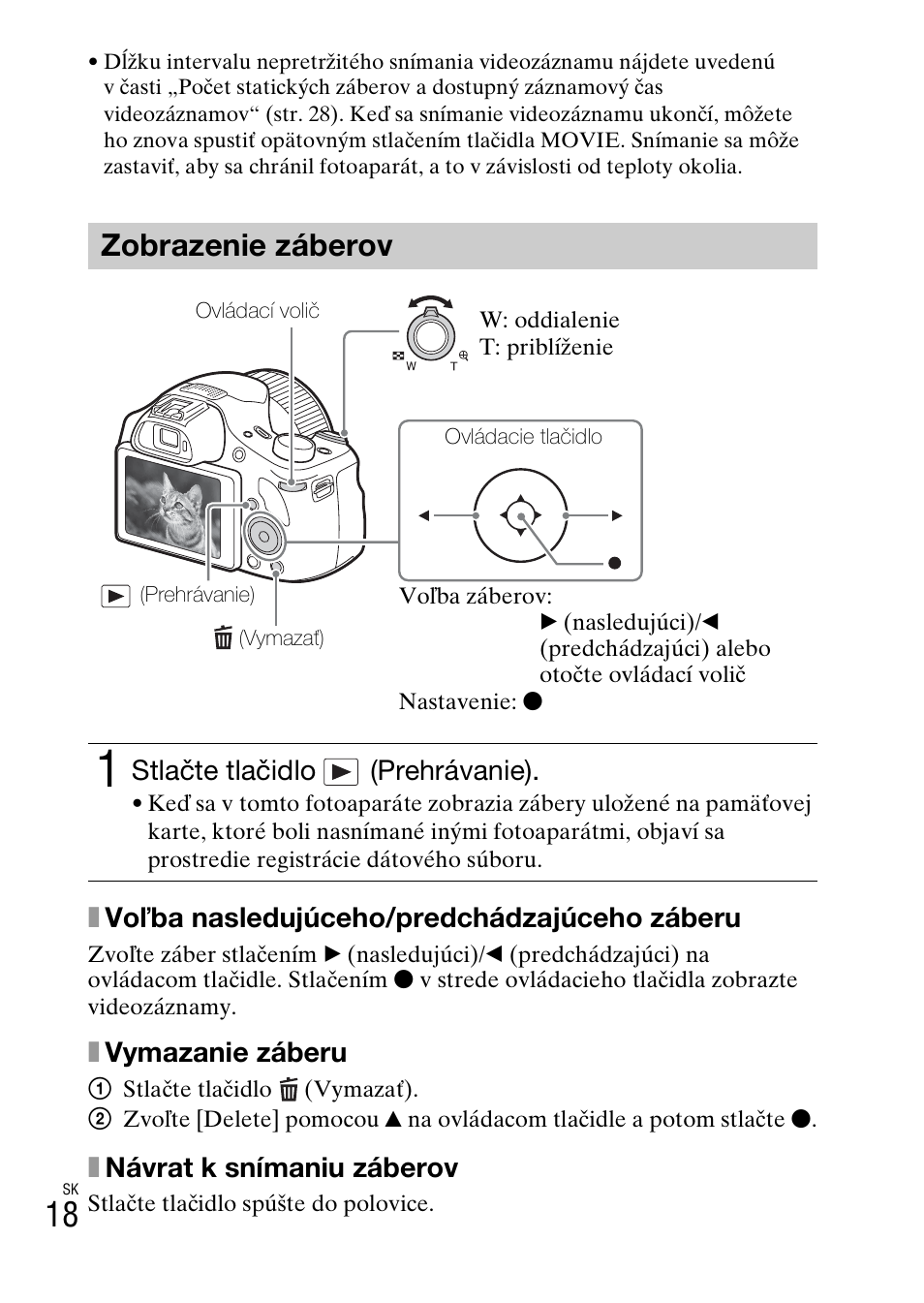 Zobrazenie záberov | Sony DSC-HX400V User Manual | Page 384 / 539