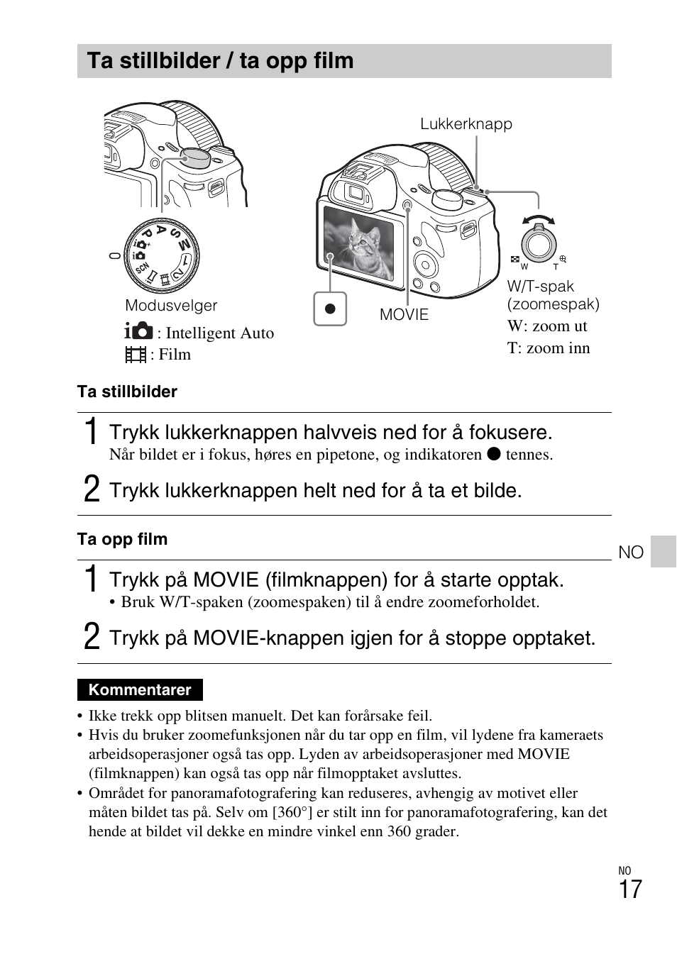 Ta stillbilder / ta opp film | Sony DSC-HX400V User Manual | Page 487 / 539