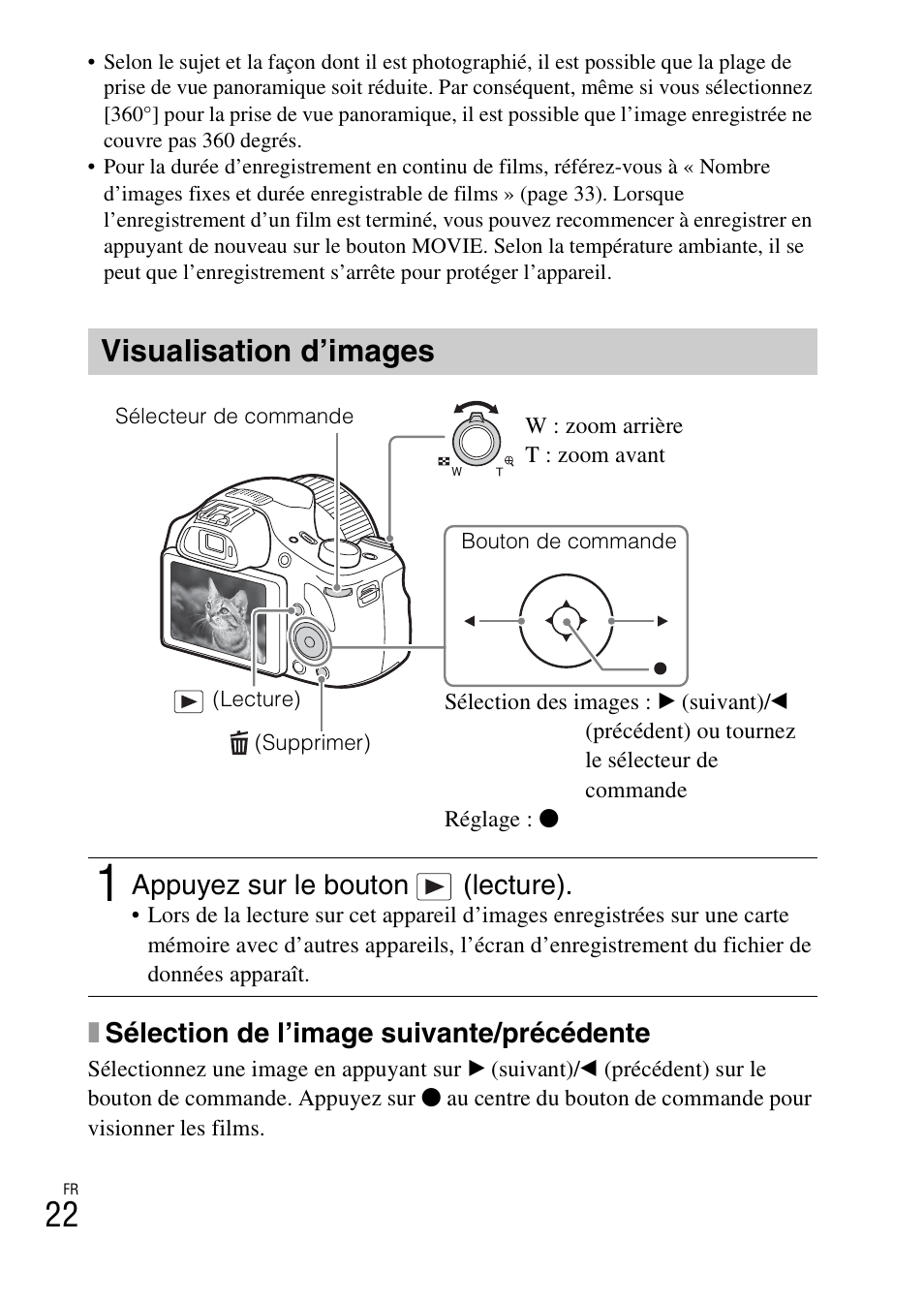 Visualisation d’images | Sony DSC-HX400V User Manual | Page 58 / 539