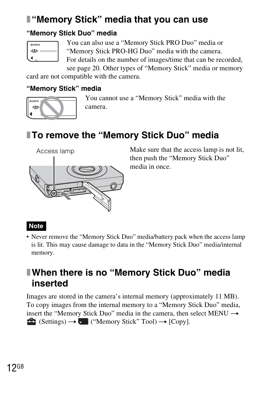Sony DSC-WX1 User Manual | Page 12 / 483