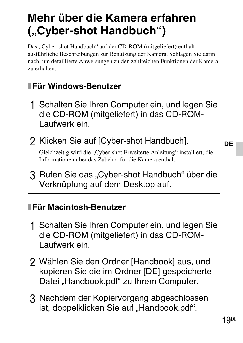 Mehr über die kamera erfahren („cyber-shot, Handbuch“) | Sony DSC-WX1 User Manual | Page 139 / 483