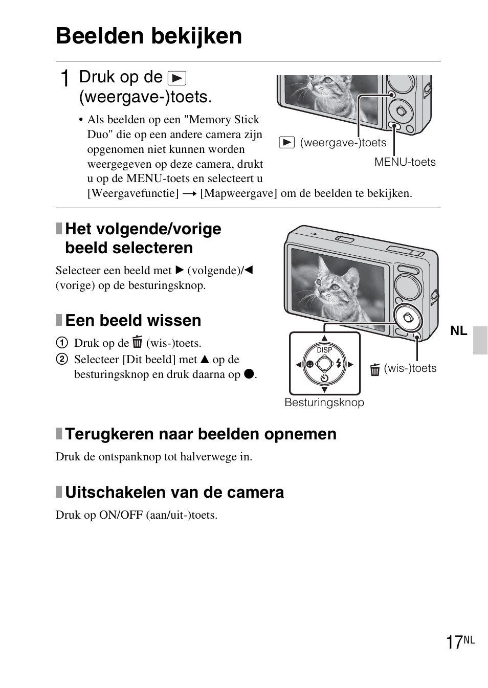 Beelden bekijken, Druk op de (weergave-)toets | Sony DSC-WX1 User Manual | Page 163 / 483