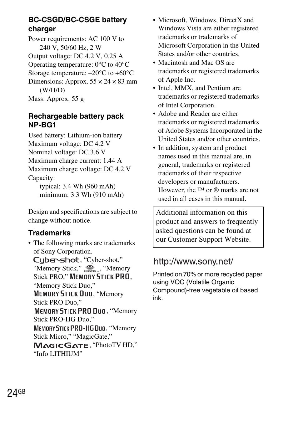 Sony DSC-WX1 User Manual | Page 24 / 483