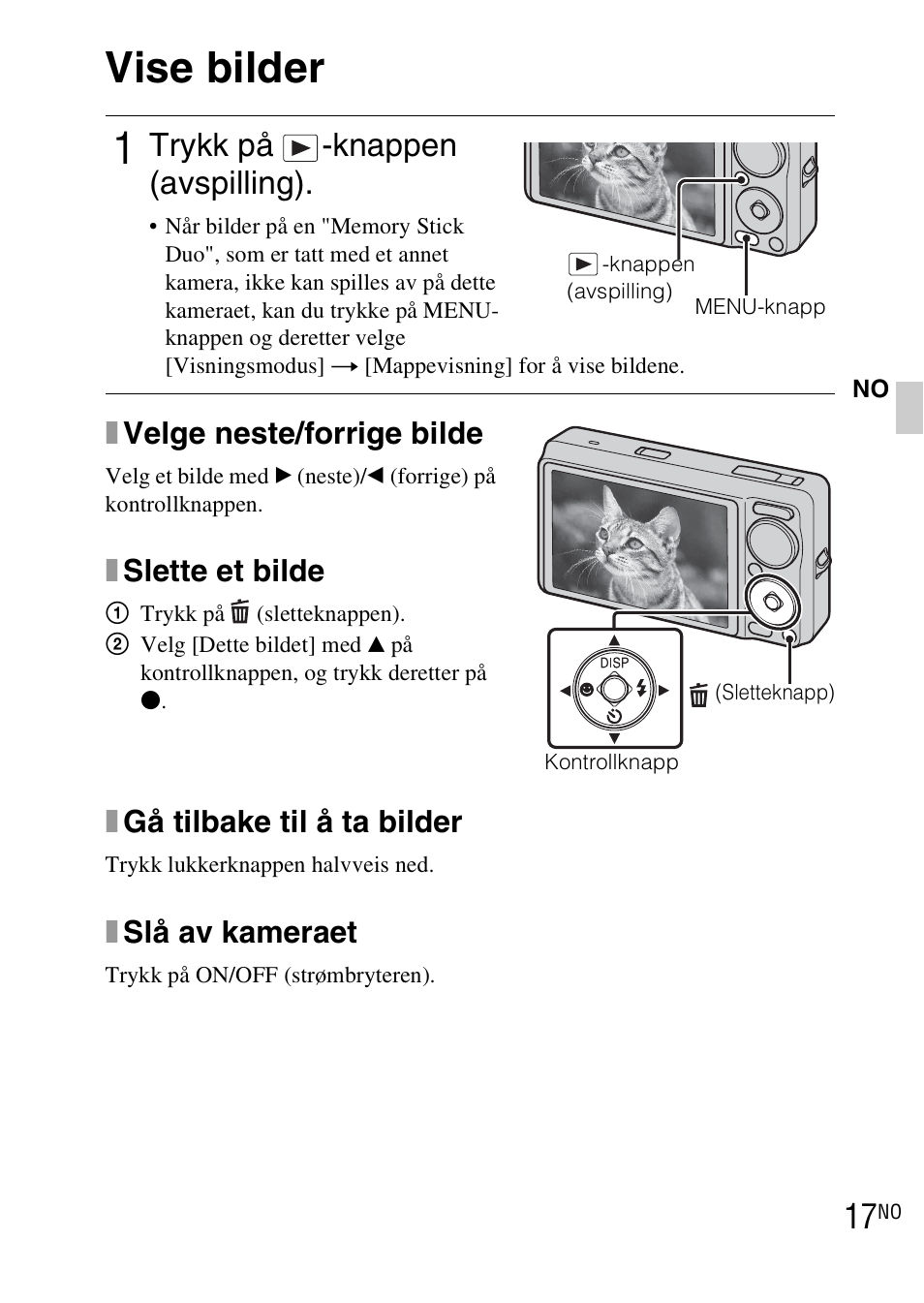 Vise bilder, Trykk på -knappen (avspilling) | Sony DSC-WX1 User Manual | Page 337 / 483