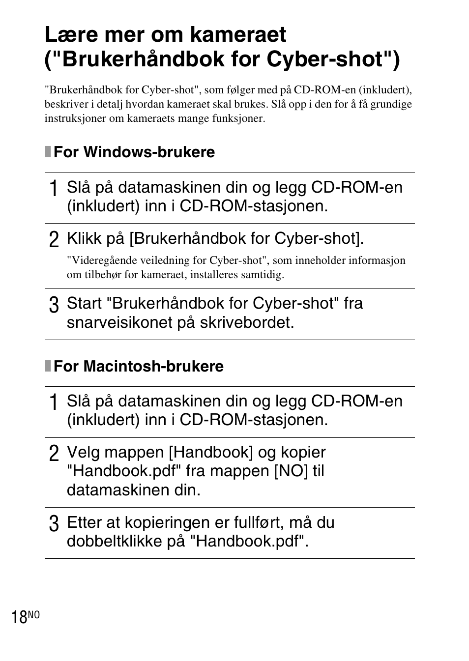 Lære mer om kameraet, Brukerhåndbok for cyber-shot") | Sony DSC-WX1 User Manual | Page 338 / 483
