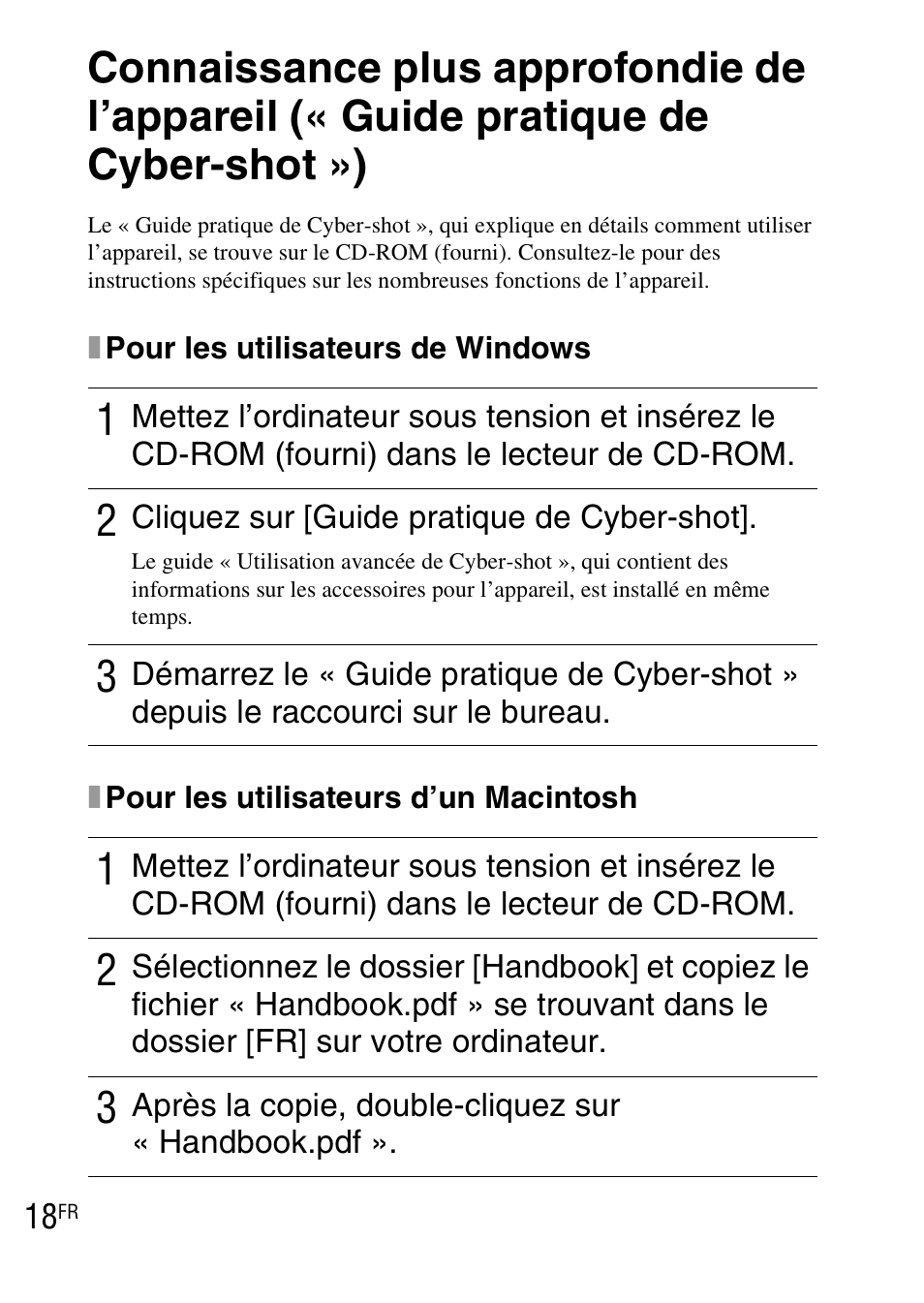 Connaissance plus approfondie de l’appareil, Guide pratique de cyber-shot ») | Sony DSC-WX1 User Manual | Page 42 / 483