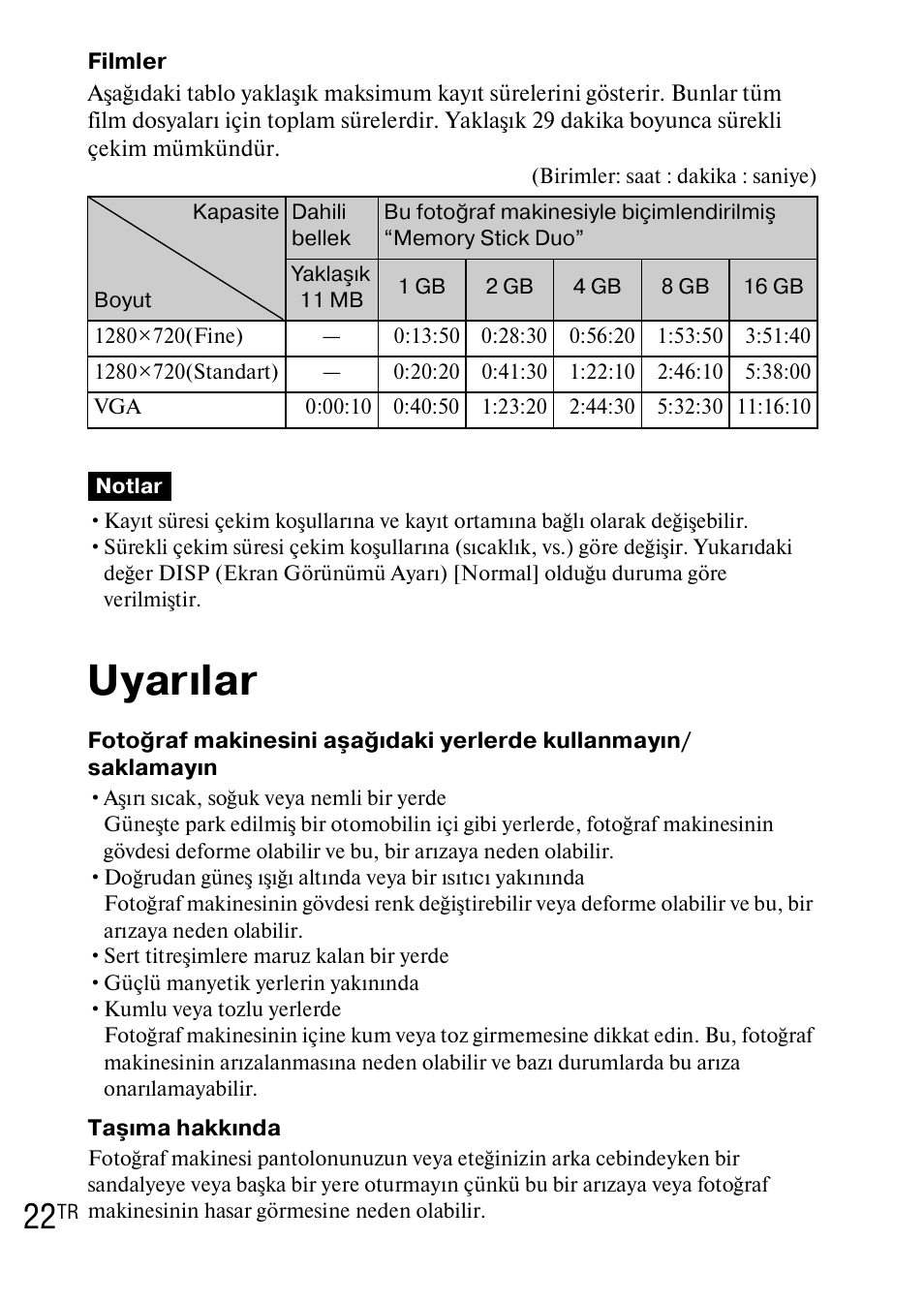 Uyarılar | Sony DSC-WX1 User Manual | Page 442 / 483