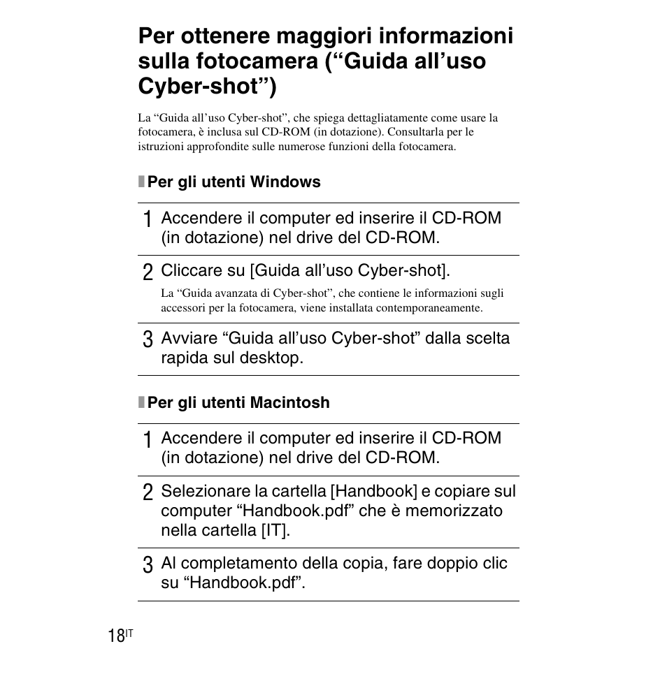 Guida all’uso cyber-shot”) | Sony DSC-WX1 User Manual | Page 66 / 483