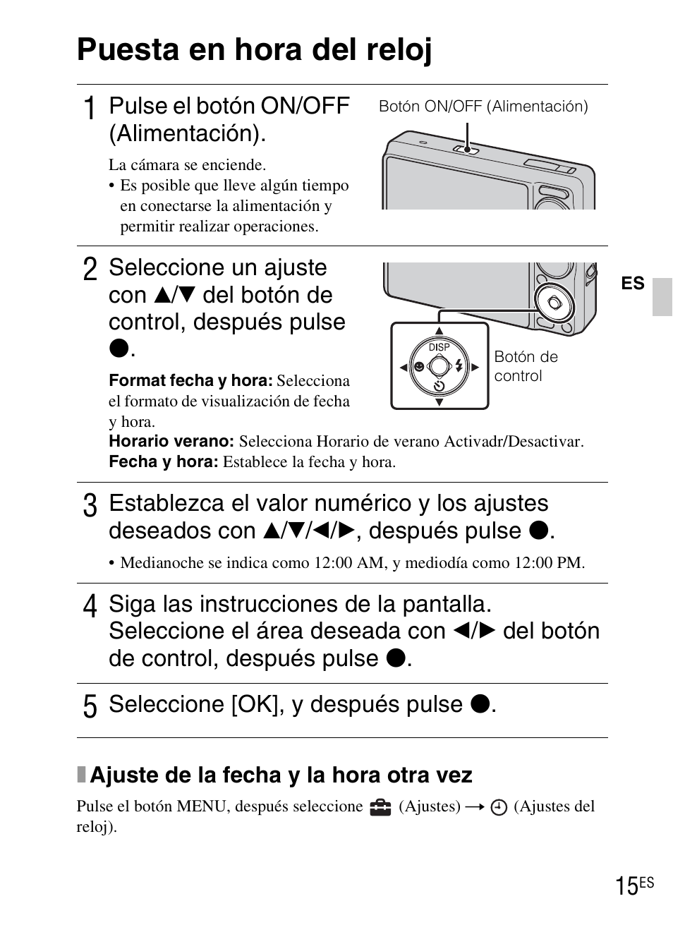 Puesta en hora del reloj | Sony DSC-WX1 User Manual | Page 87 / 483