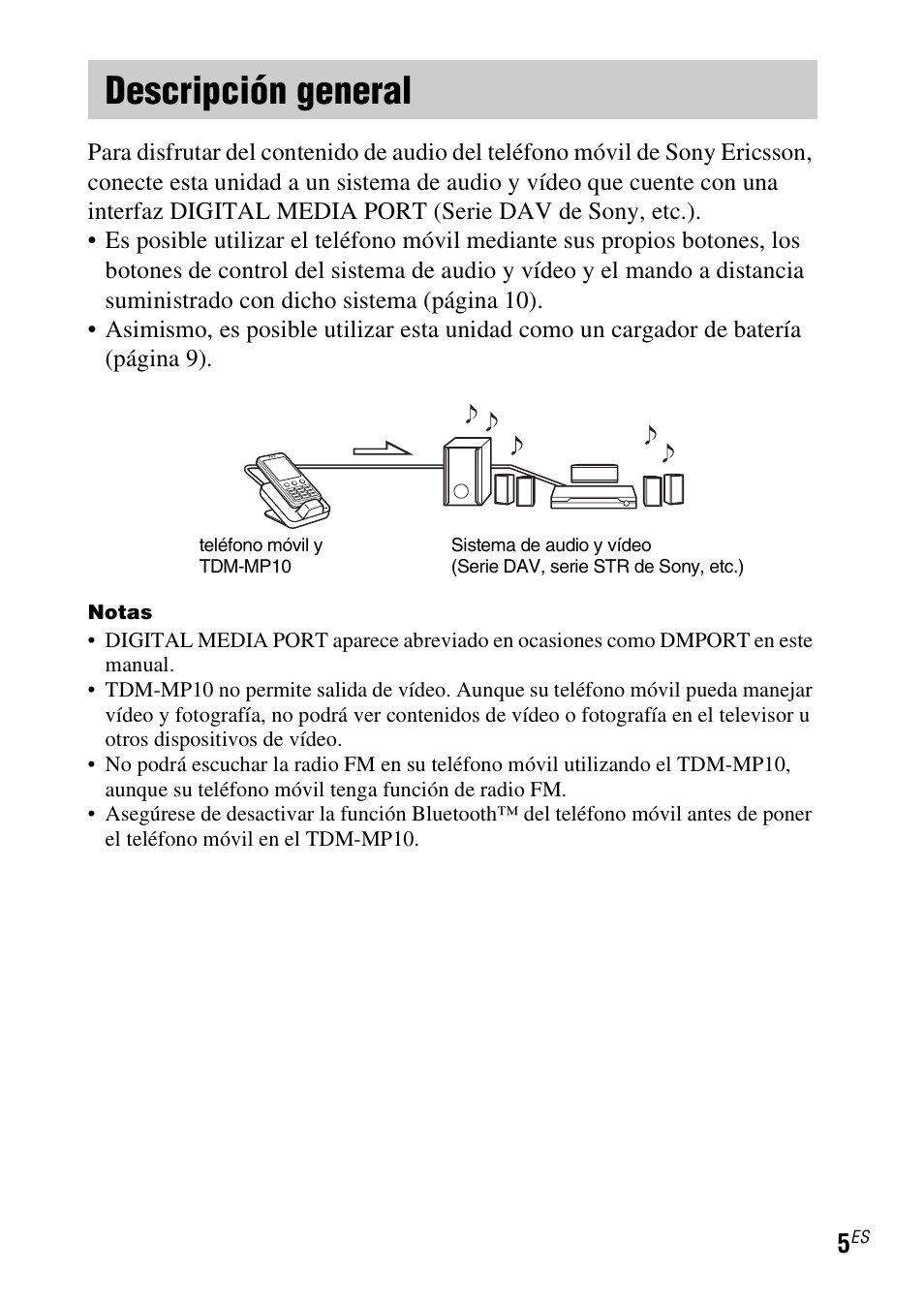 Descripción general | Sony TDM-MP10 User Manual | Page 29 / 128