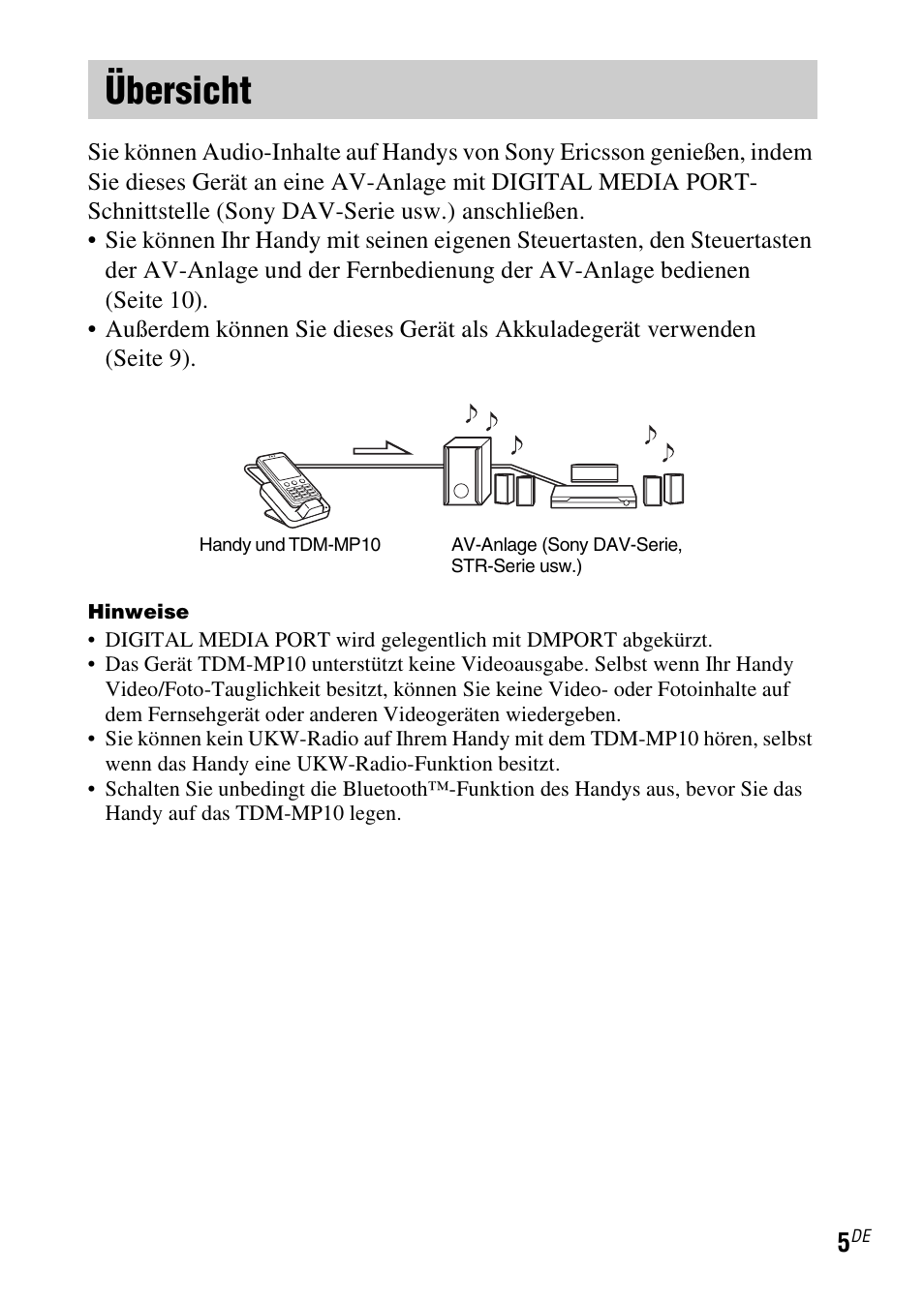 Übersicht | Sony TDM-MP10 User Manual | Page 41 / 128