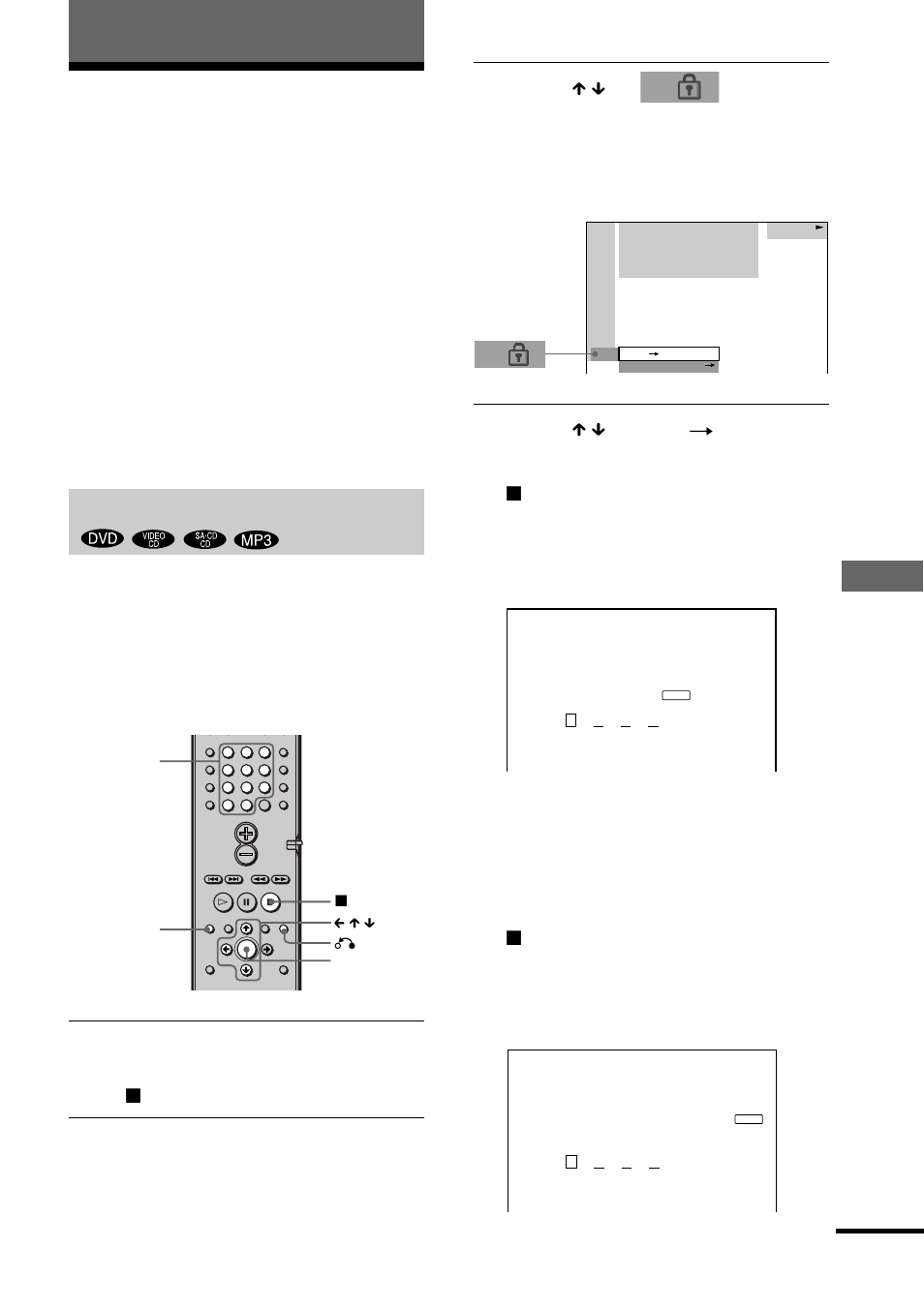 Discs vergrendelen, Diver se bijk omende functies, Eigen kinderbeveiliging, kinderbeveiliging) | Eigen kinderbeveiliging | Sony DAV-S888 User Manual | Page 227 / 516