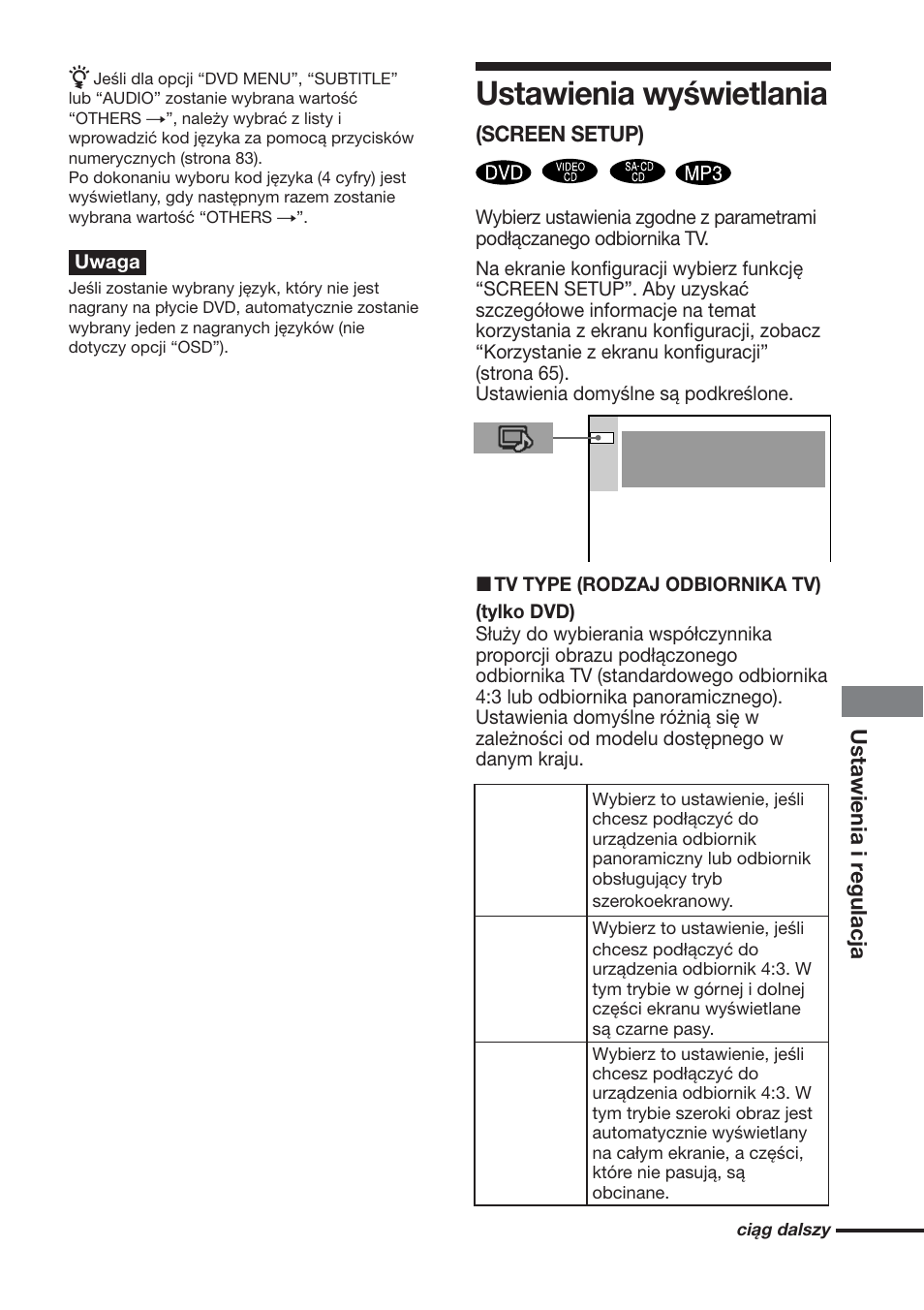 Ustawienia wyświetlania | Sony DAV-S888 User Manual | Page 497 / 516