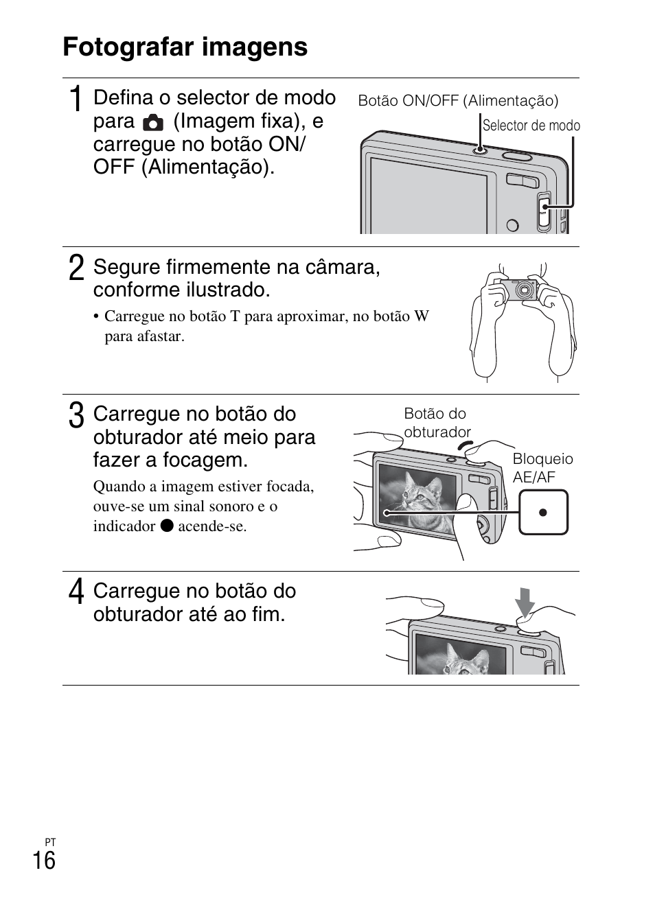 Fotografar imagens | Sony DSC-W360 User Manual | Page 126 / 516