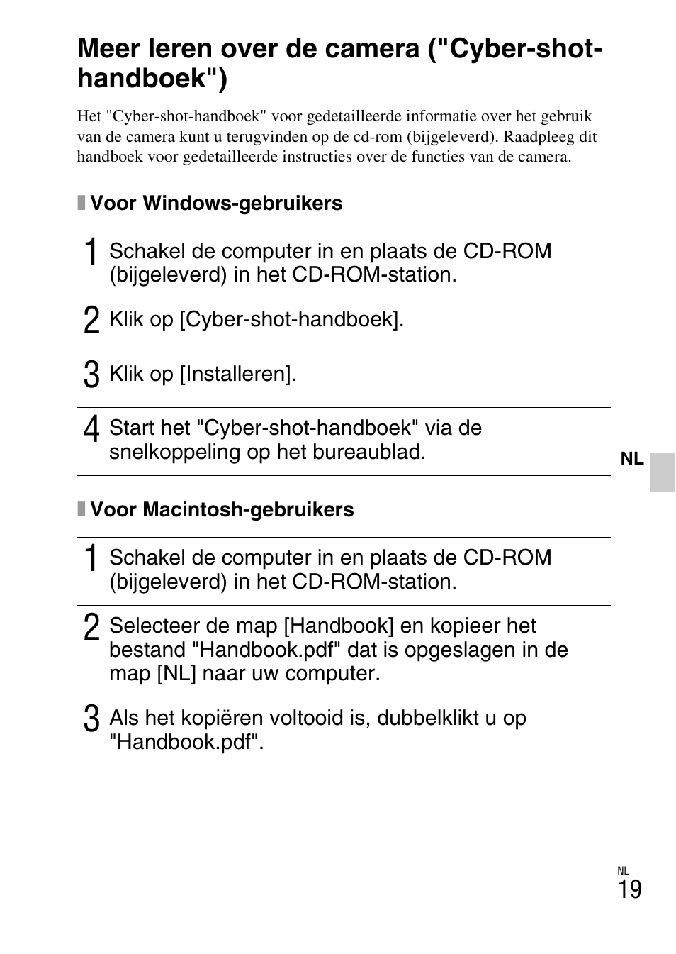 Meer leren over de camera ("cyber-shot-handboek"), Meer leren over de camera ("cyber-shot- handboek") | Sony DSC-W360 User Manual | Page 183 / 516