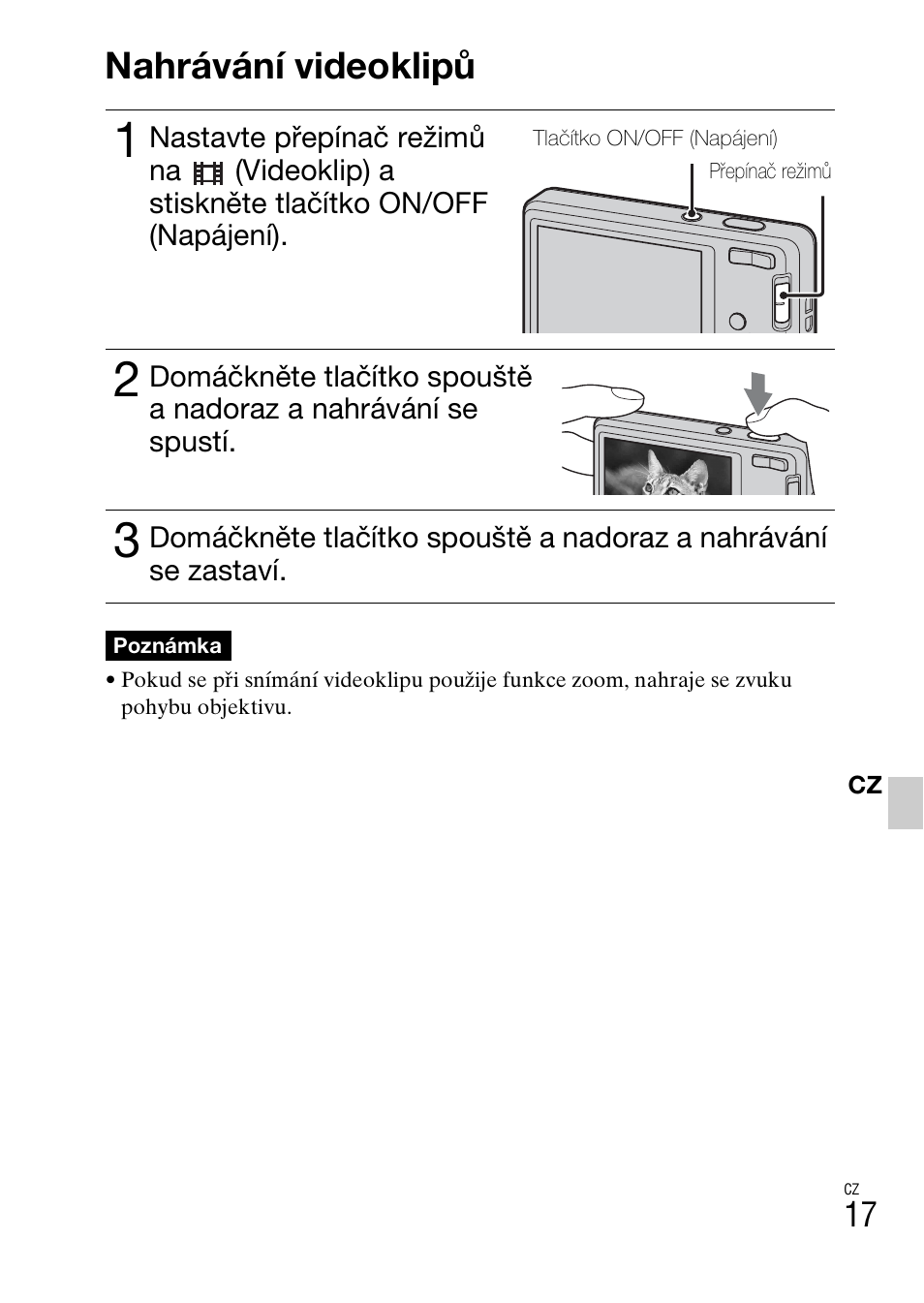 Nahrávání videoklipů | Sony DSC-W360 User Manual | Page 235 / 516