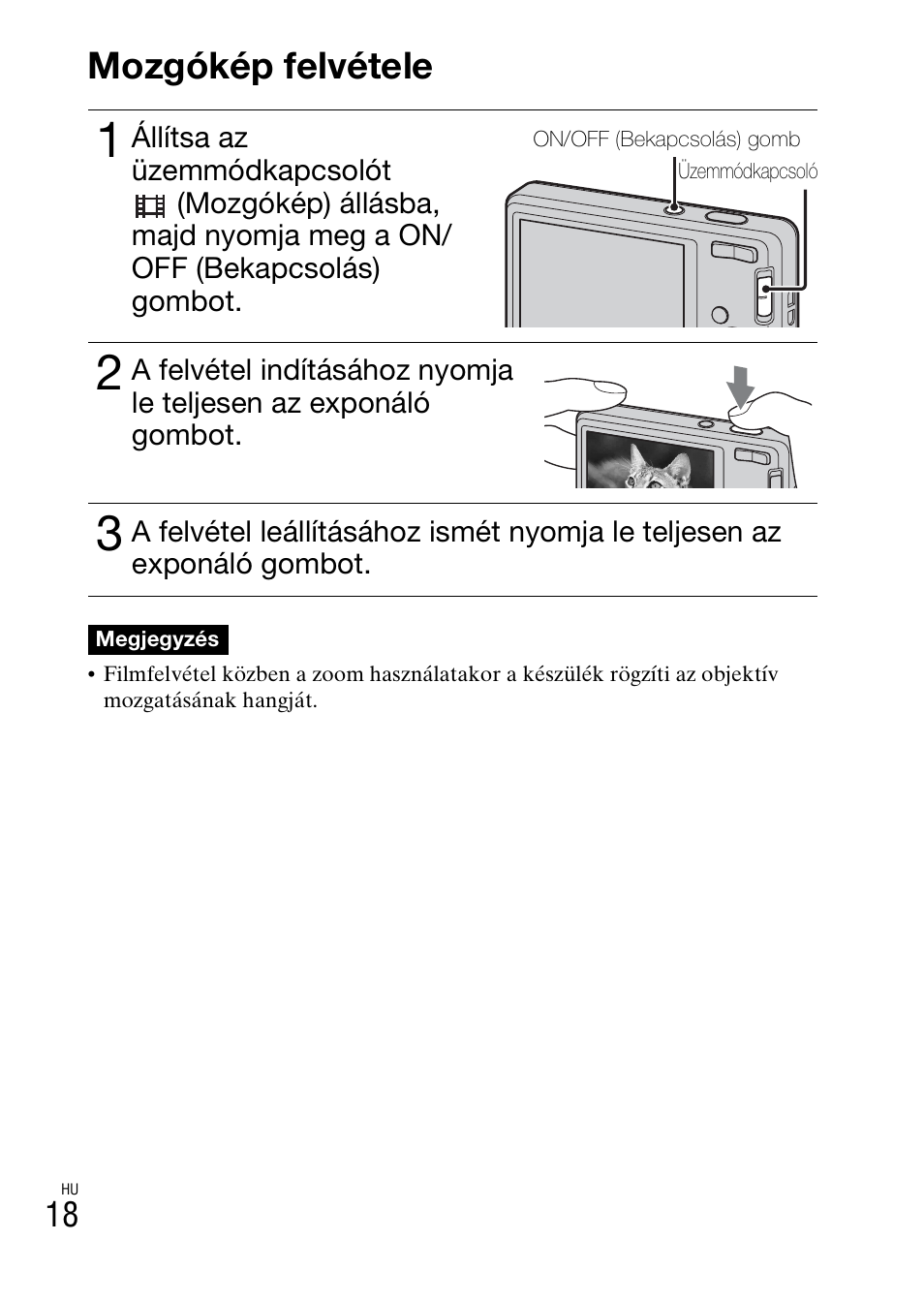 Mozgókép felvétele | Sony DSC-W360 User Manual | Page 262 / 516