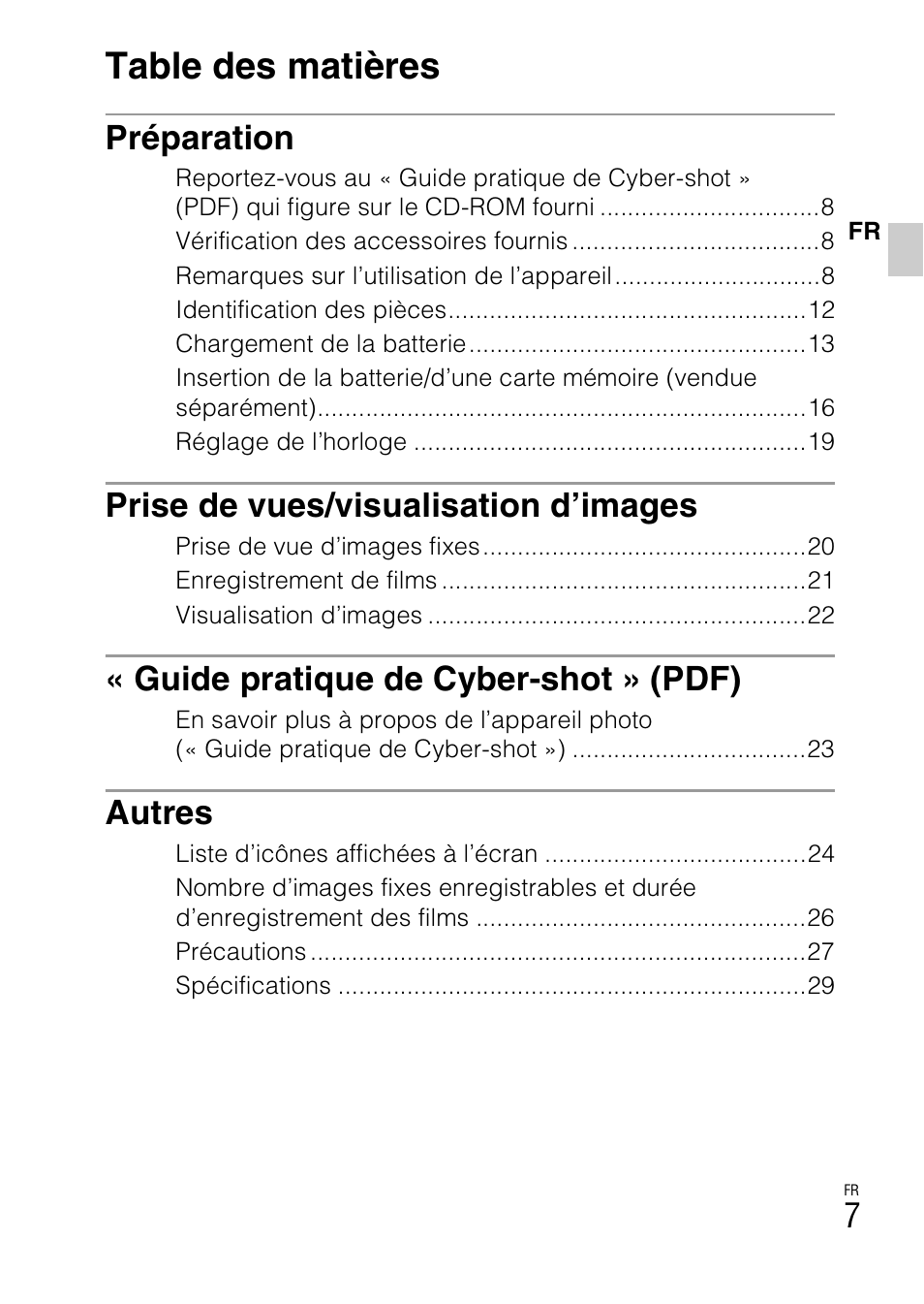 Sony DSC-W360 User Manual | Page 35 / 516