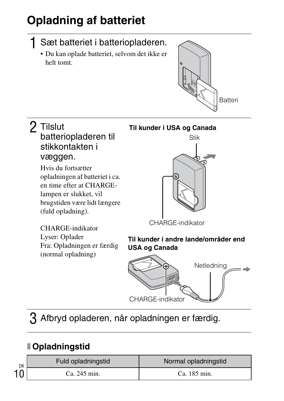 Opladning af batteriet | Sony DSC-W360 User Manual | Page 386 / 516