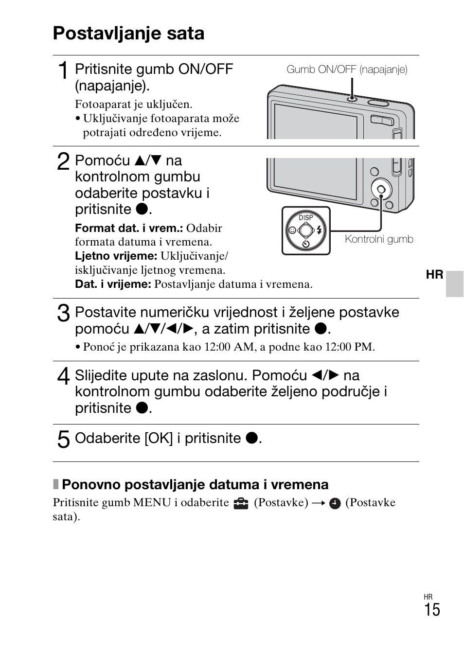 Postavljanje sata | Sony DSC-W360 User Manual | Page 417 / 516