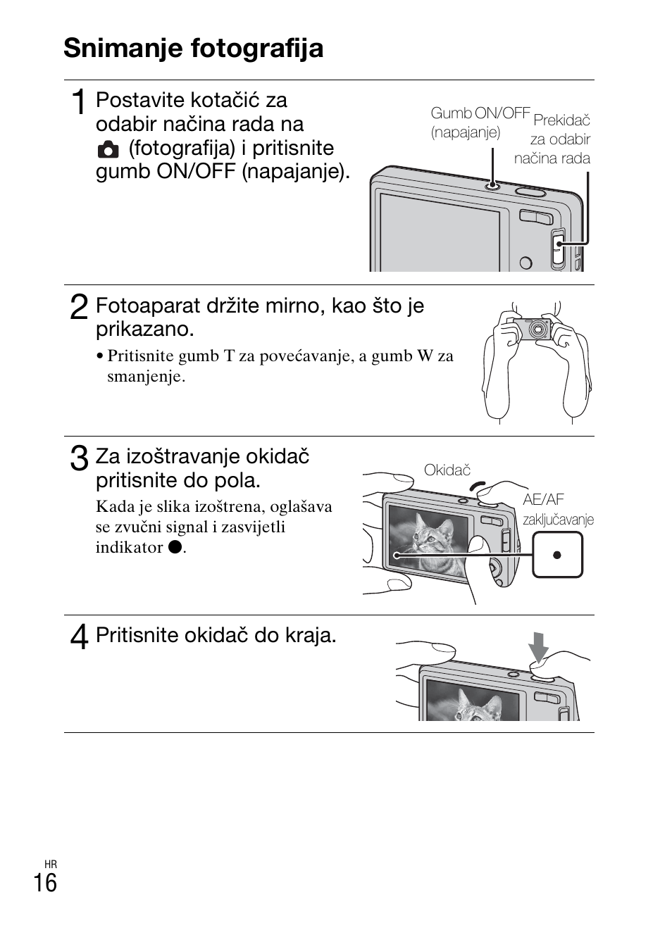 Snimanje fotografija | Sony DSC-W360 User Manual | Page 418 / 516