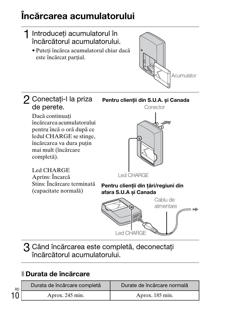 Încărcarea acumulatorului | Sony DSC-W360 User Manual | Page 438 / 516