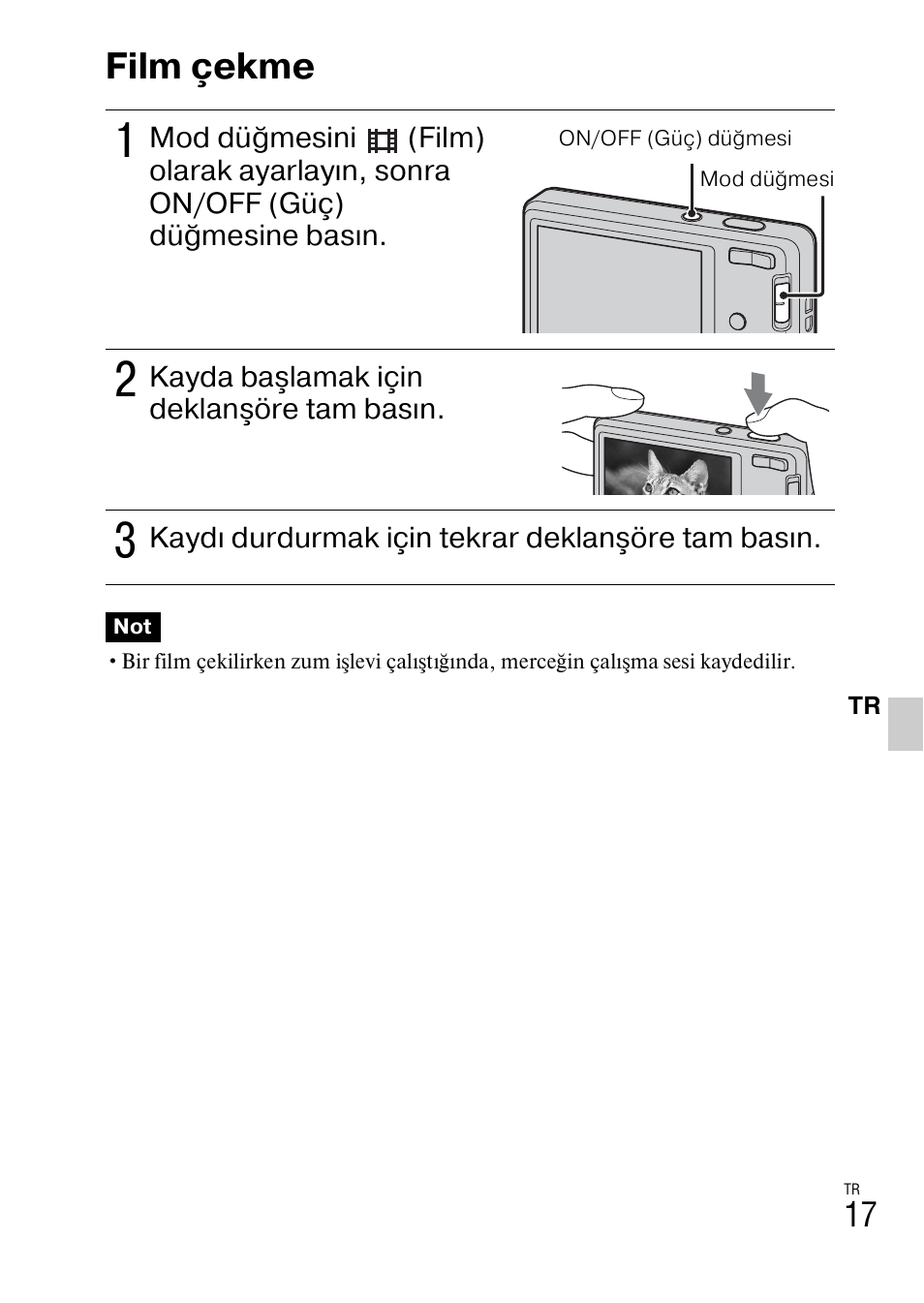 Film çekme | Sony DSC-W360 User Manual | Page 471 / 516