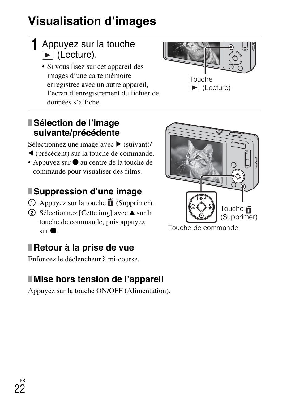 Visualisation d’images | Sony DSC-W360 User Manual | Page 50 / 516