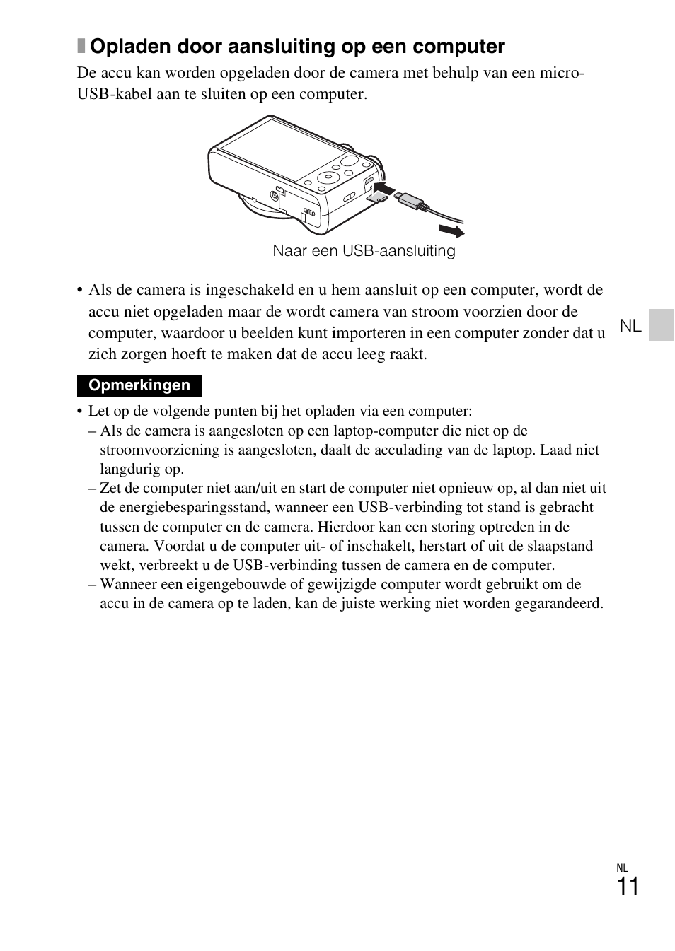 Xopladen door aansluiting op een computer | Sony DSC-HX60V User Manual | Page 219 / 507