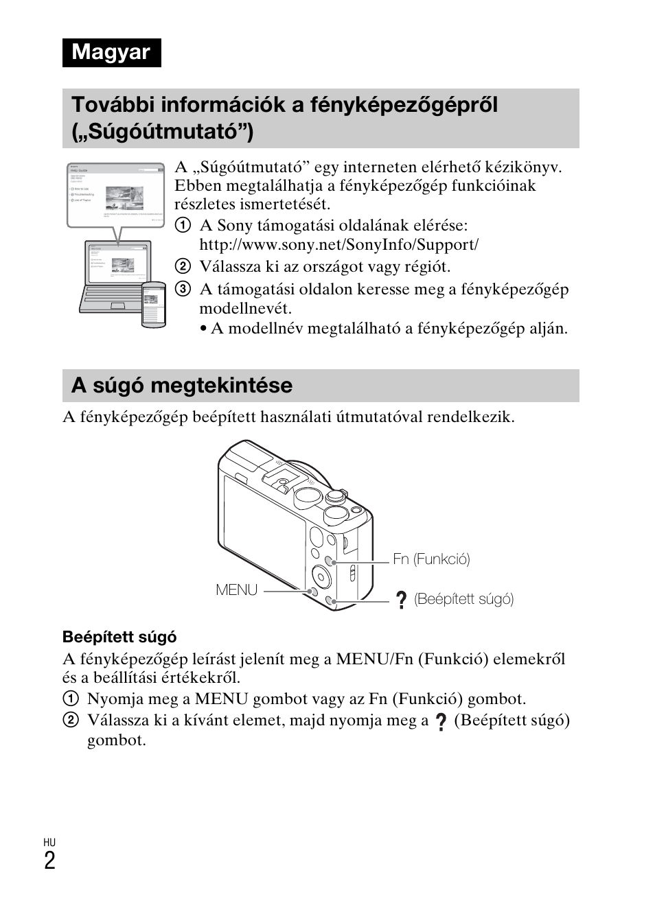 Magyar, A súgó megtekintése | Sony DSC-HX60V User Manual | Page 310 / 507