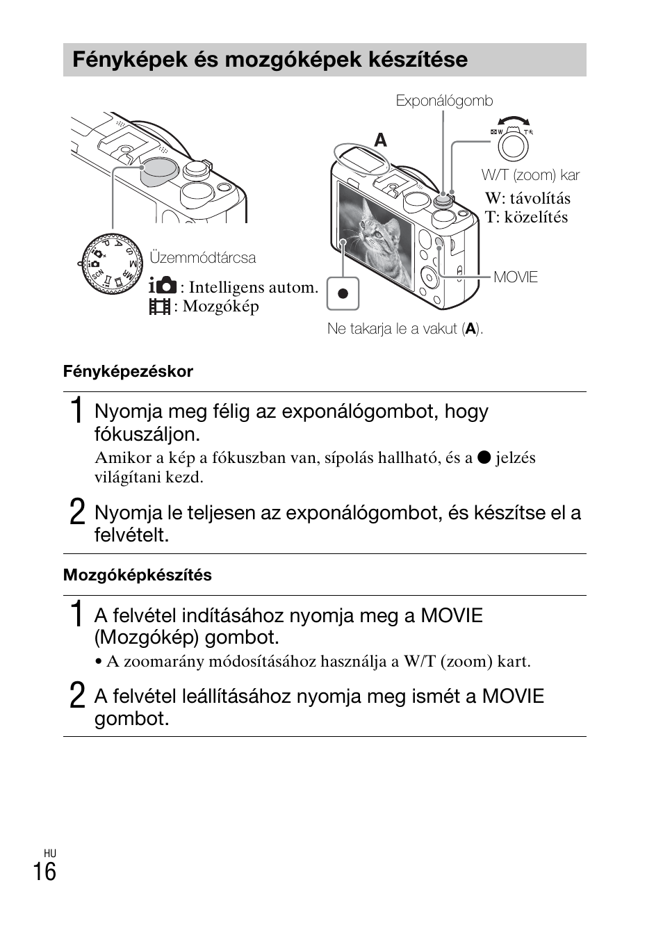 Fényképek és mozgóképek készítése | Sony DSC-HX60V User Manual | Page 324 / 507