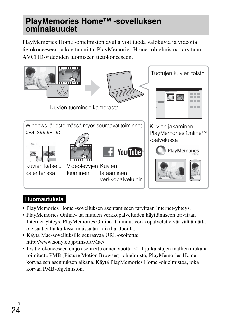 Playmemories home™ -sovelluksen ominaisuudet | Sony DSC-HX60V User Manual | Page 432 / 507