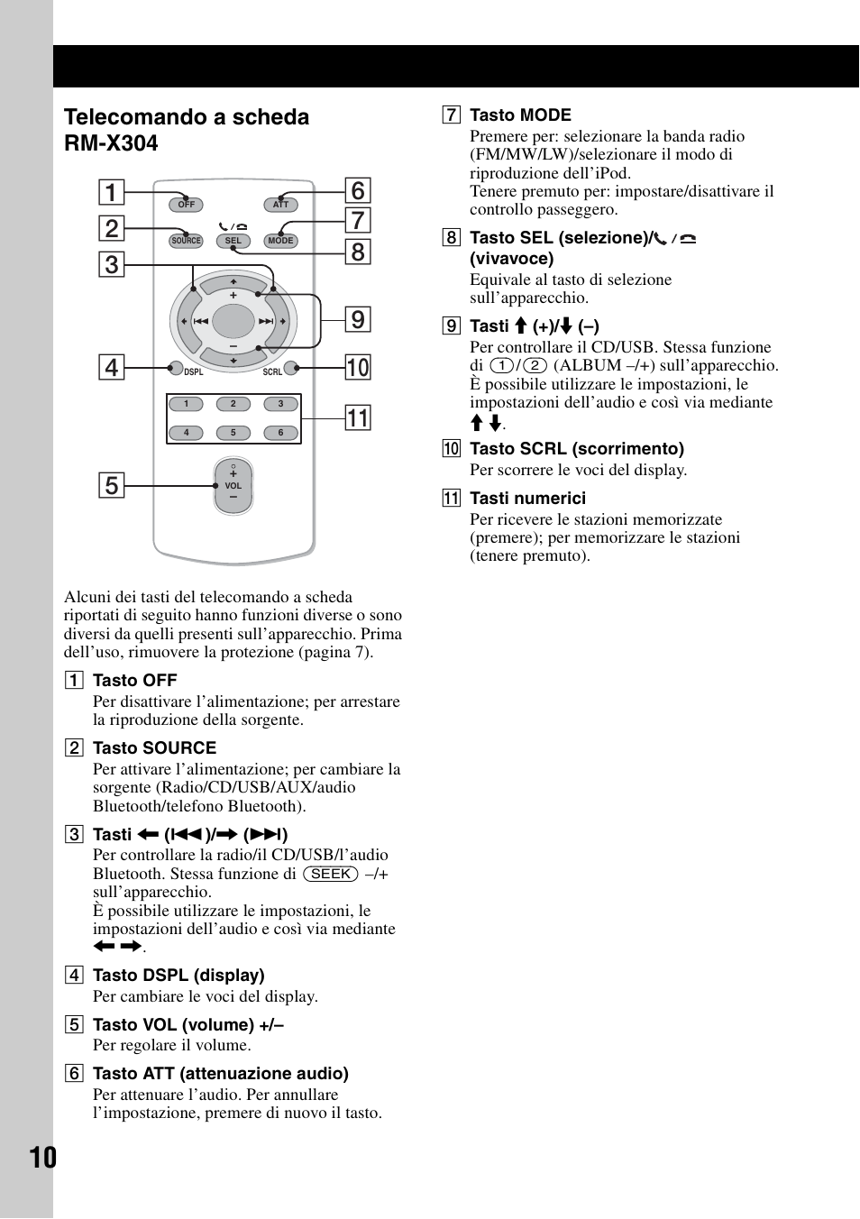 Telecomando a scheda rm-x304 | Sony MEX-BT4700U User Manual | Page 110 / 172