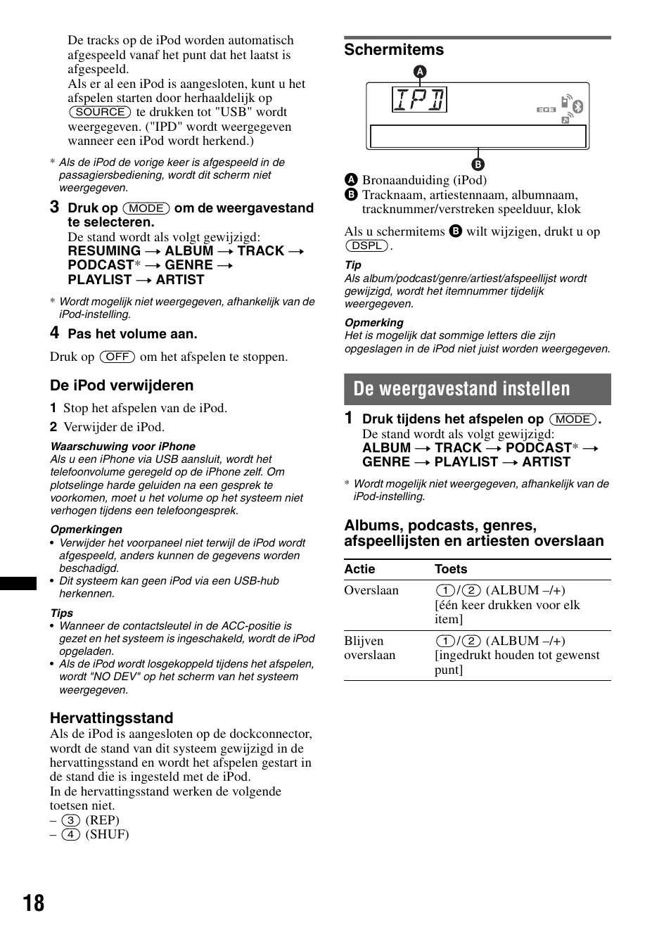 Schermitems, De weergavestand instellen | Sony MEX-BT4700U User Manual | Page 152 / 172