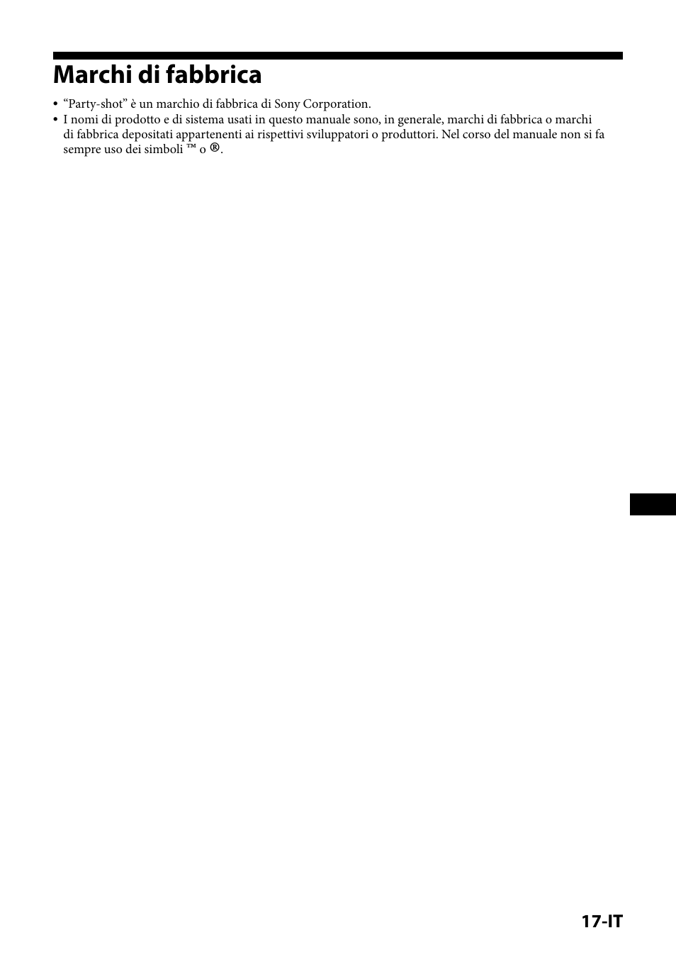 Marchi di fabbrica | Sony IPT-DS1 User Manual | Page 109 / 189