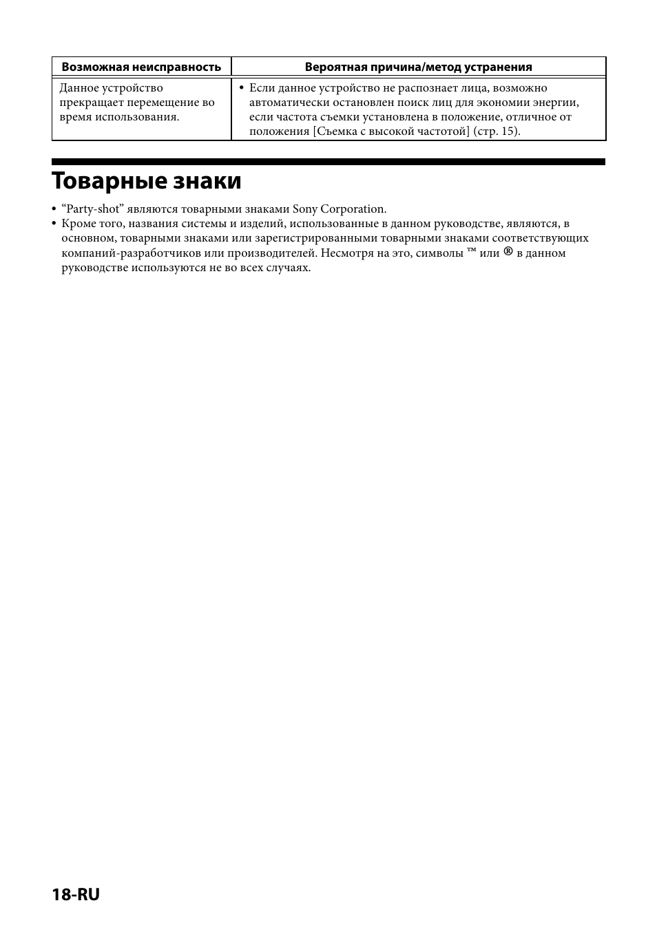 Товарные знаки | Sony IPT-DS1 User Manual | Page 144 / 189