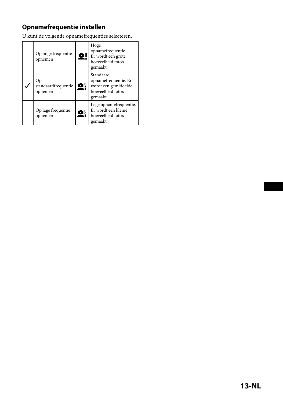 Opnamefrequentie instellen | Sony IPT-DS1 User Manual | Page 73 / 189
