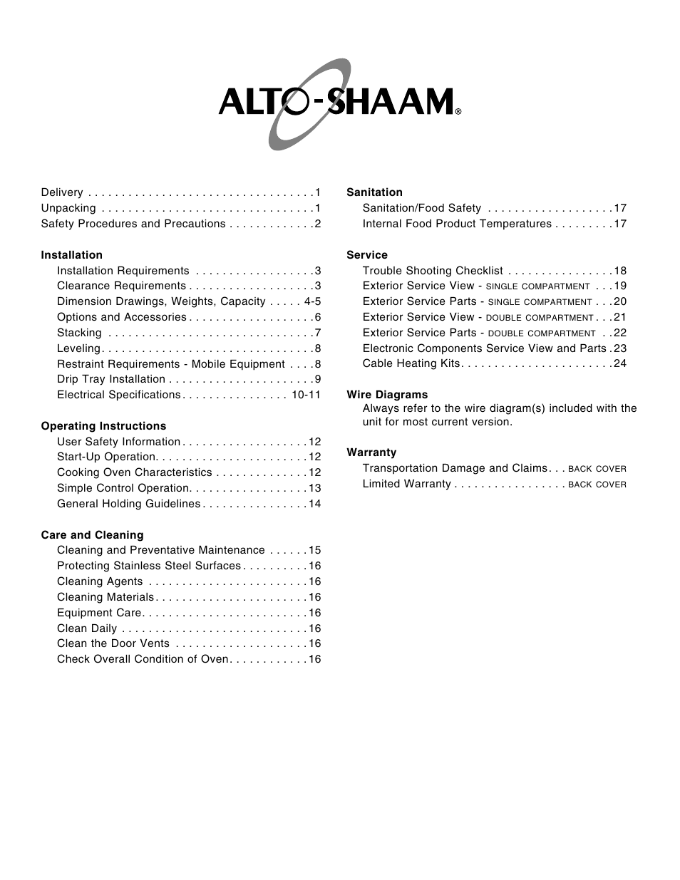 Alto-Shaam 1000-SK/II User Manual | Page 2 / 30